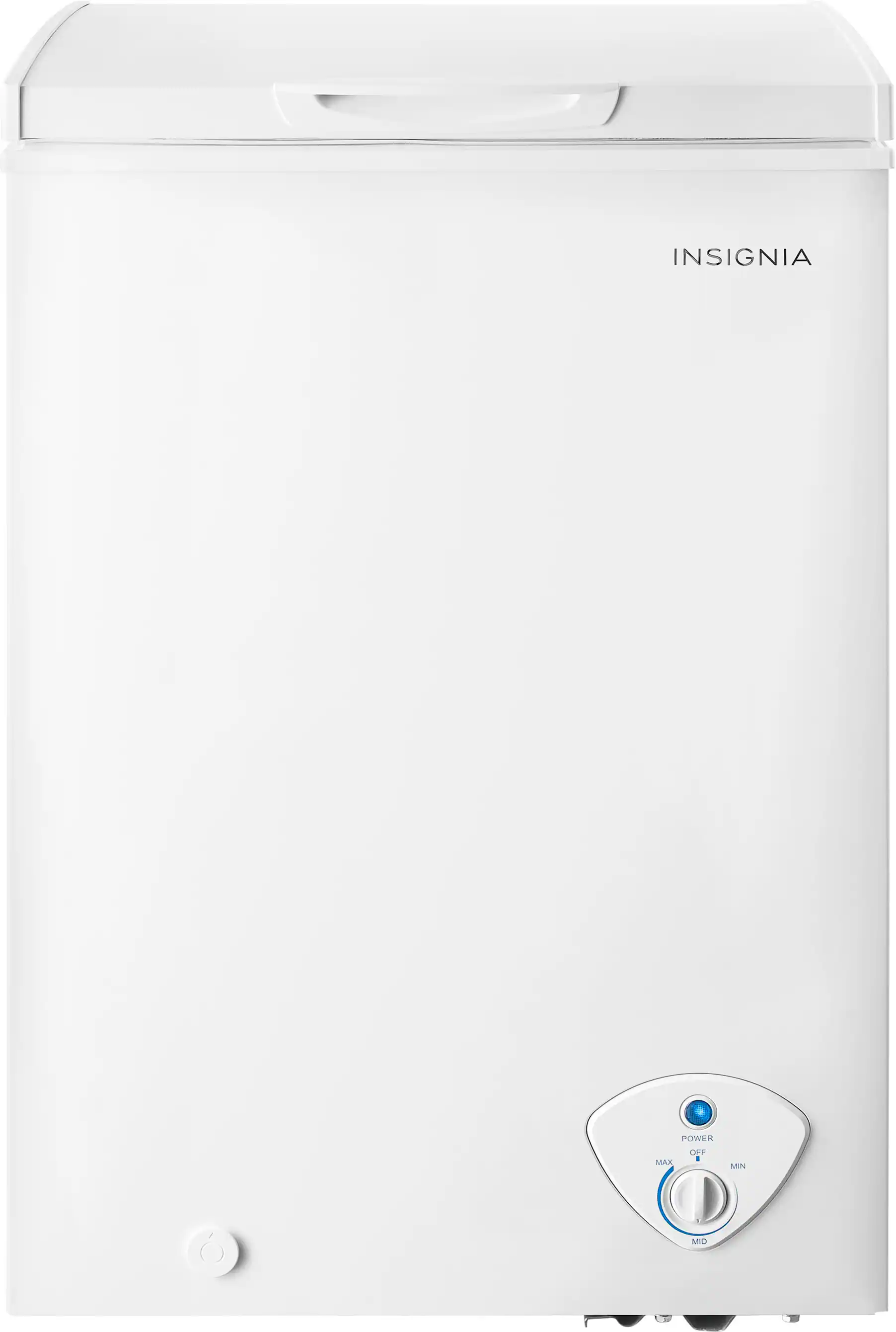 Front. Insignia™ - 3.5 Cu. Ft. Garage-Ready Chest Freezer - White.