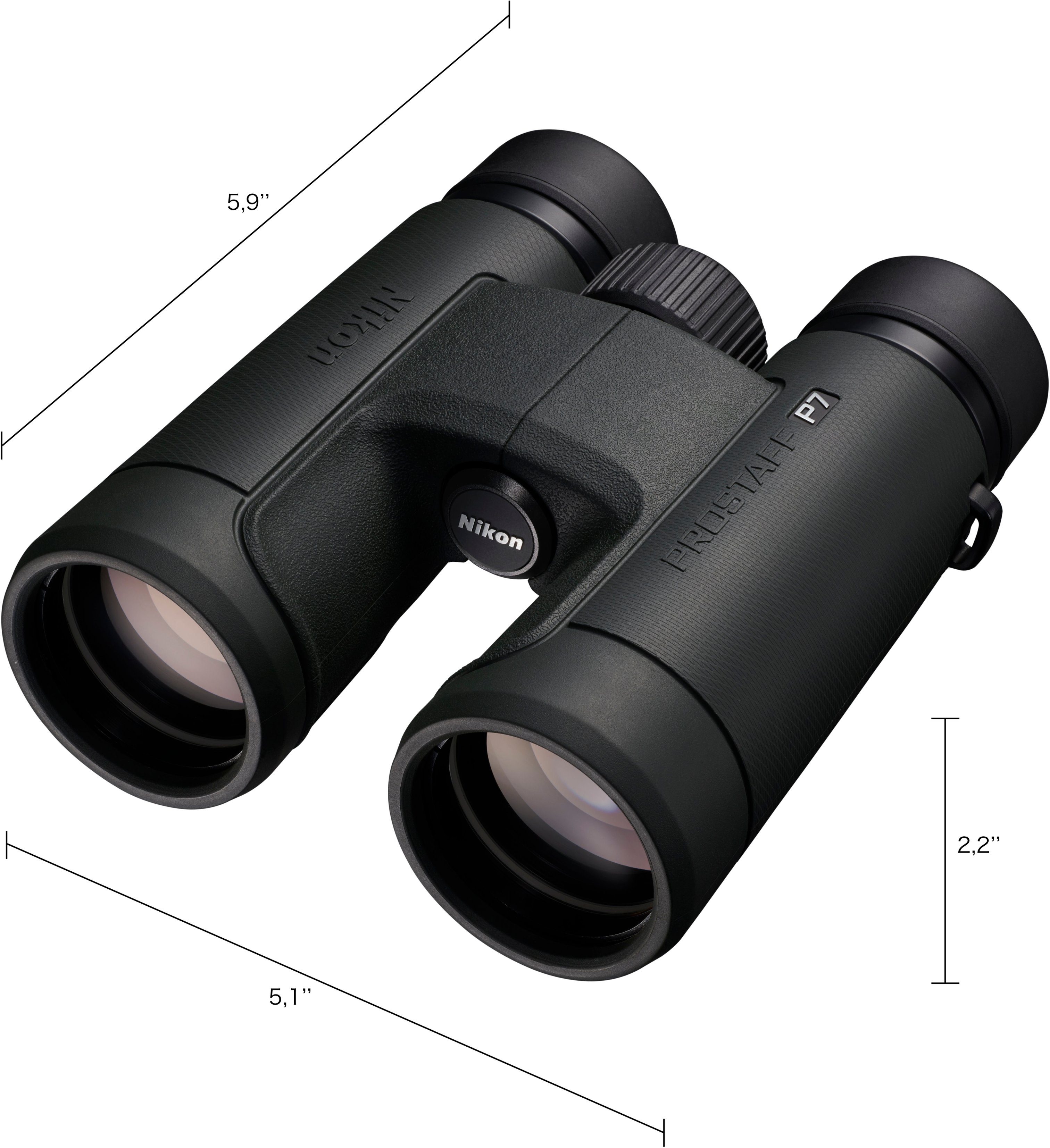 Left View: Nikon - PROSTAFF P7 10X42 Waterproof Binoculars - Green