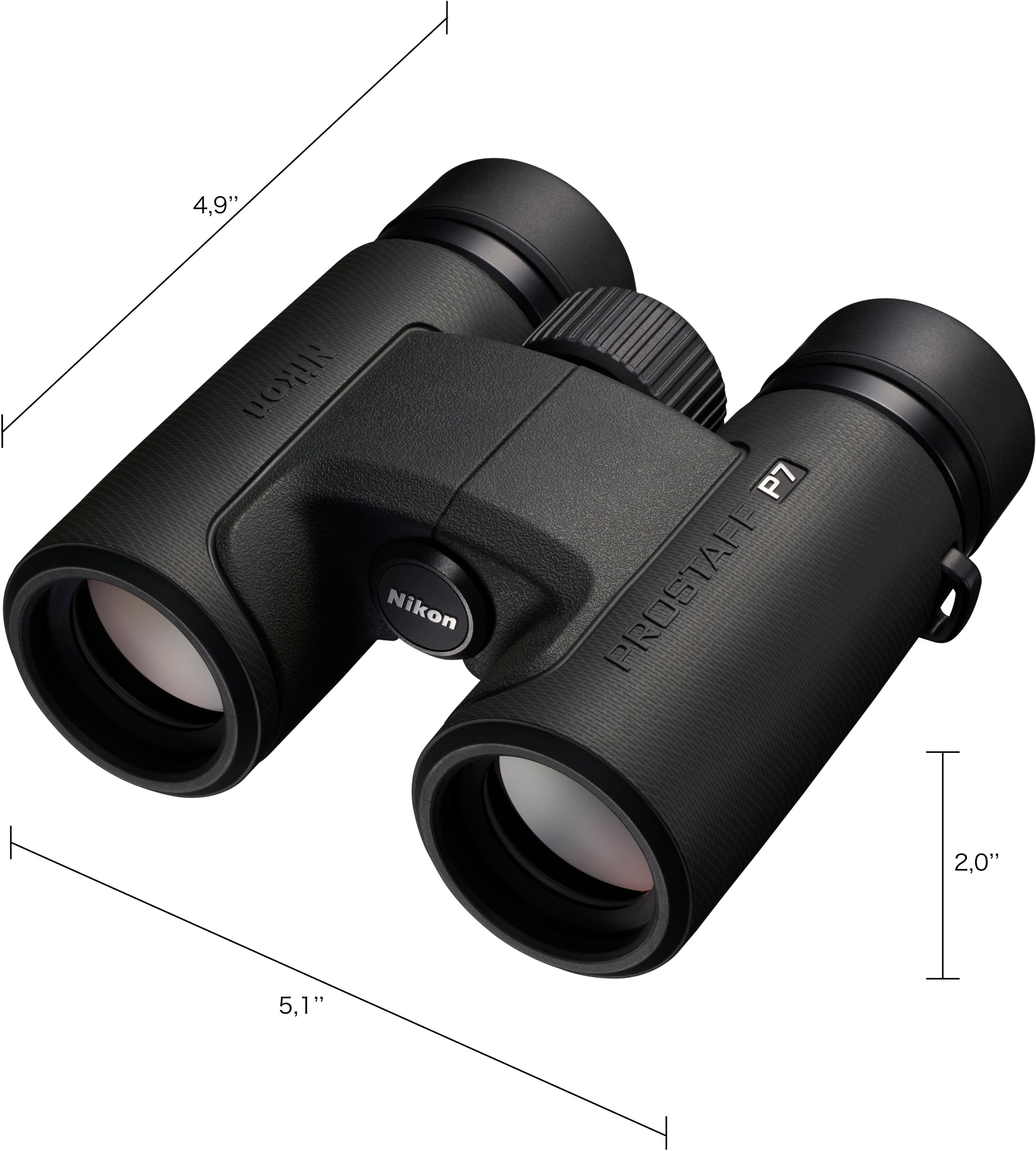 Left View: Nikon - PROSTAFF P7 10X30 Waterproof Binoculars - Green