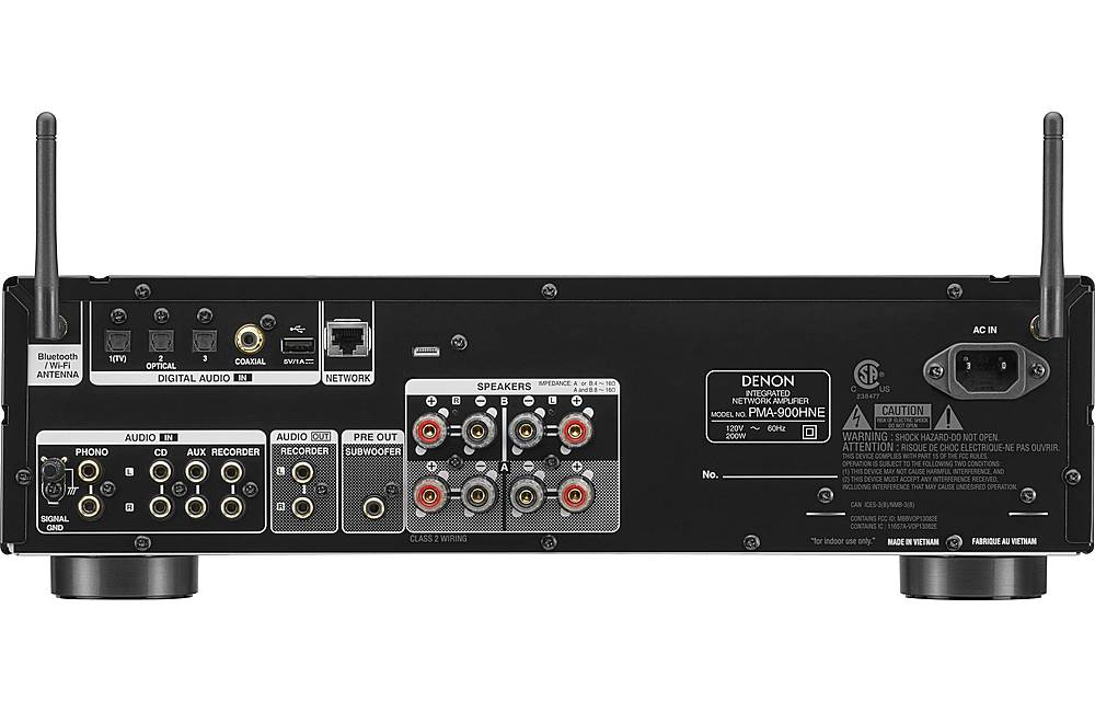 Back View: Denon - PMA-900HNE 85W 2.0-Ch Integrated Amplifier - Black