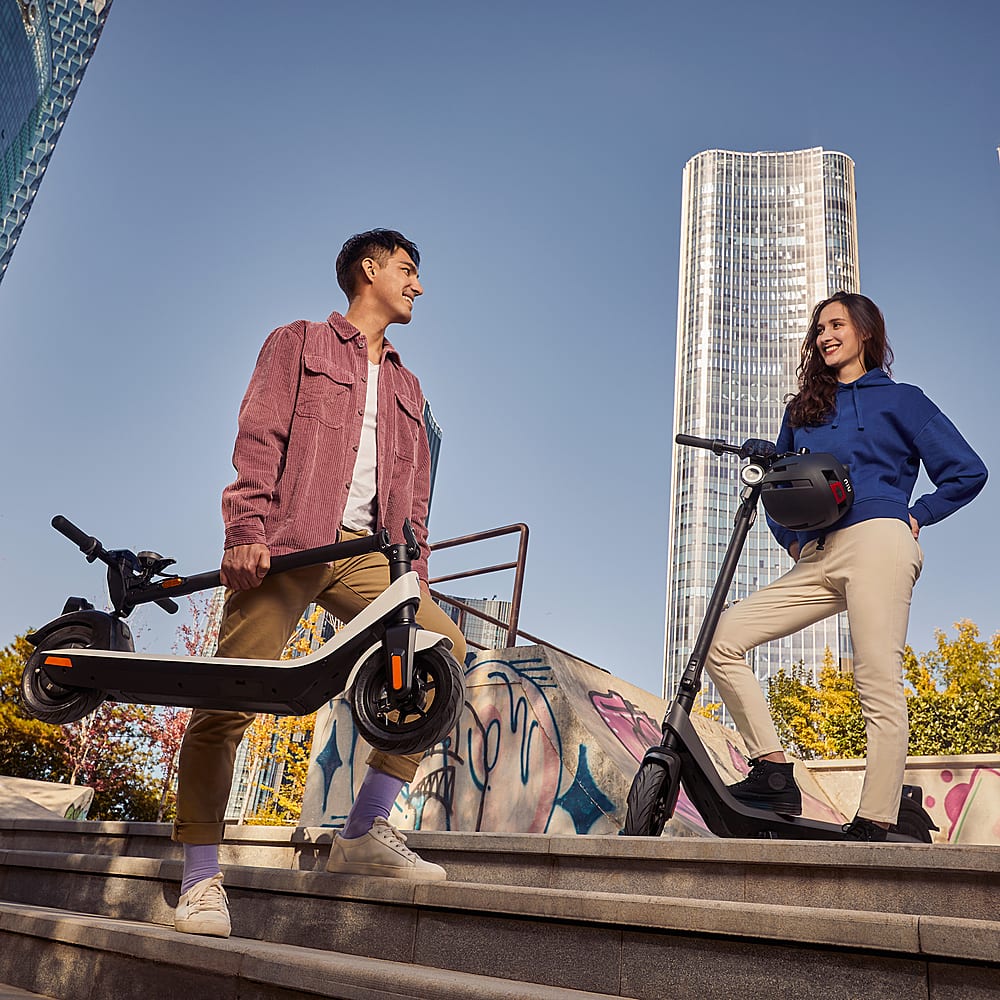 Alt View 14. NIU - KQi2 Pro Foldable Electric Kick Scooter w/ 25 mi Max Operating Range & 17.4 mph Max Speed - Grey.