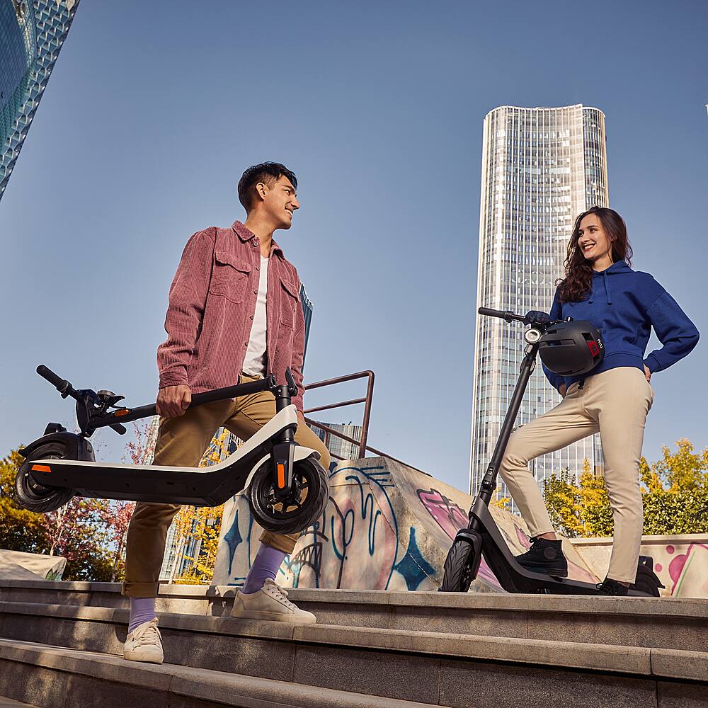 Alt View 14. NIU - KQi2 Pro Foldable Electric Kick Scooter w/ 25 mi Max Operating Range & 17.4 mph Max Speed - Grey.