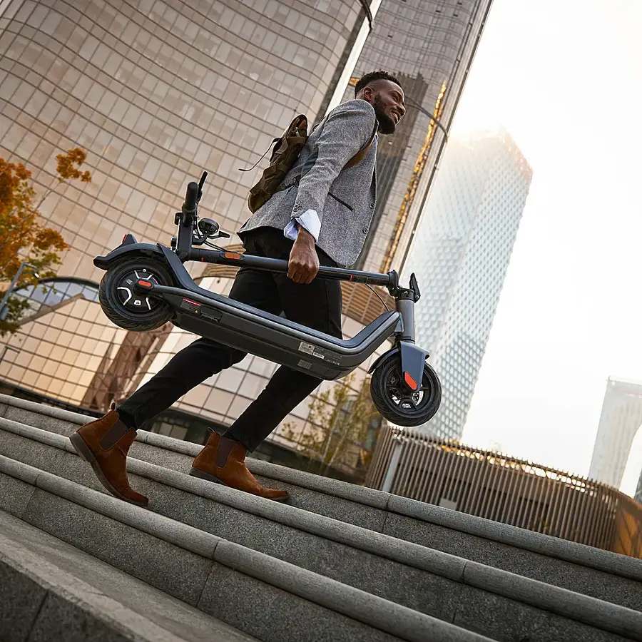 Alt View 15. NIU - KQi3 Sport Foldable Electric Kick Scooter w/ 25 mi Max Operating Range & 17.4 mph Max Speed - Blue.