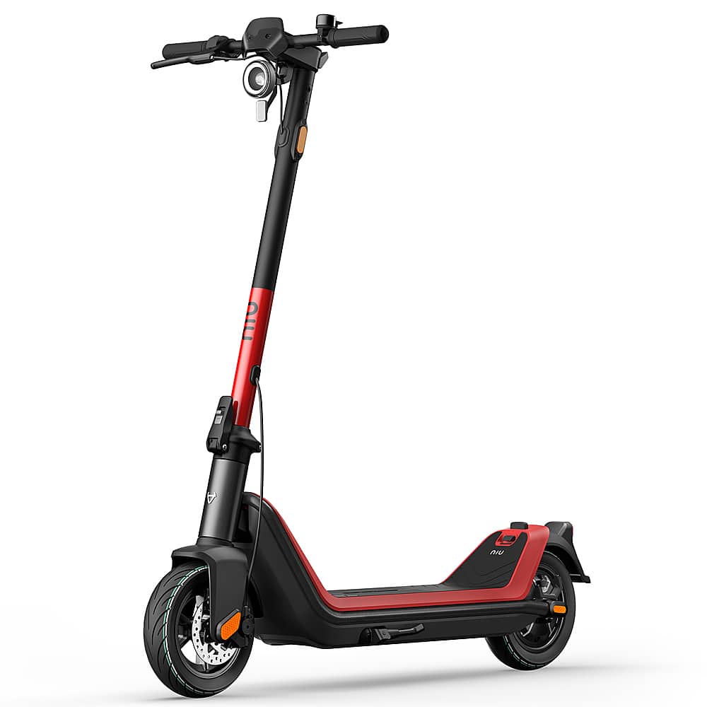 Angle. NIU - KQi3 Sport Foldable Electric Kick Scooter w/ 25 mi Max Operating Range & 17.4 mph Max Speed - Red.