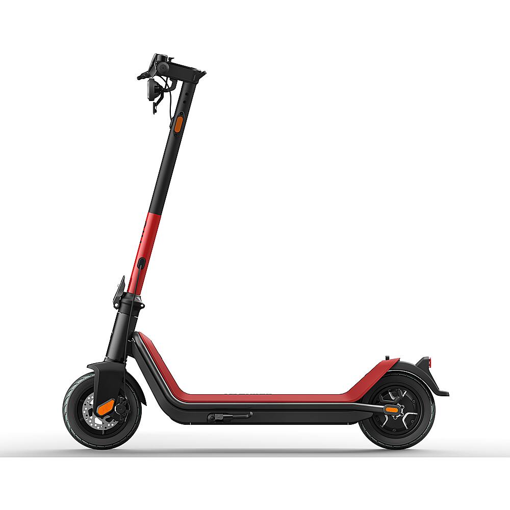 Left. NIU - KQi3 Sport Foldable Electric Kick Scooter w/ 25 mi Max Operating Range & 17.4 mph Max Speed - Red.