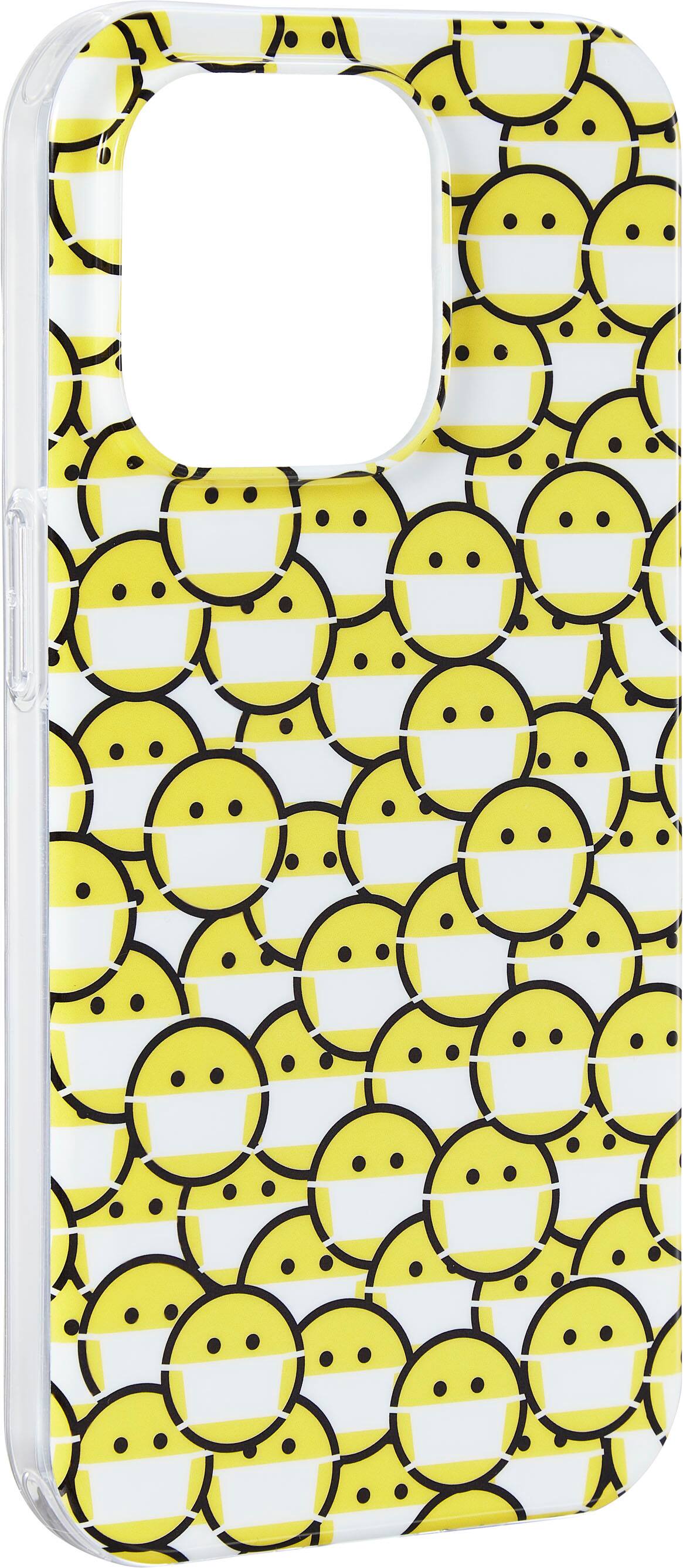 Angle. Insignia™ - Hard-Shell Case for iPhone 14 Pro - Smiley Mask.