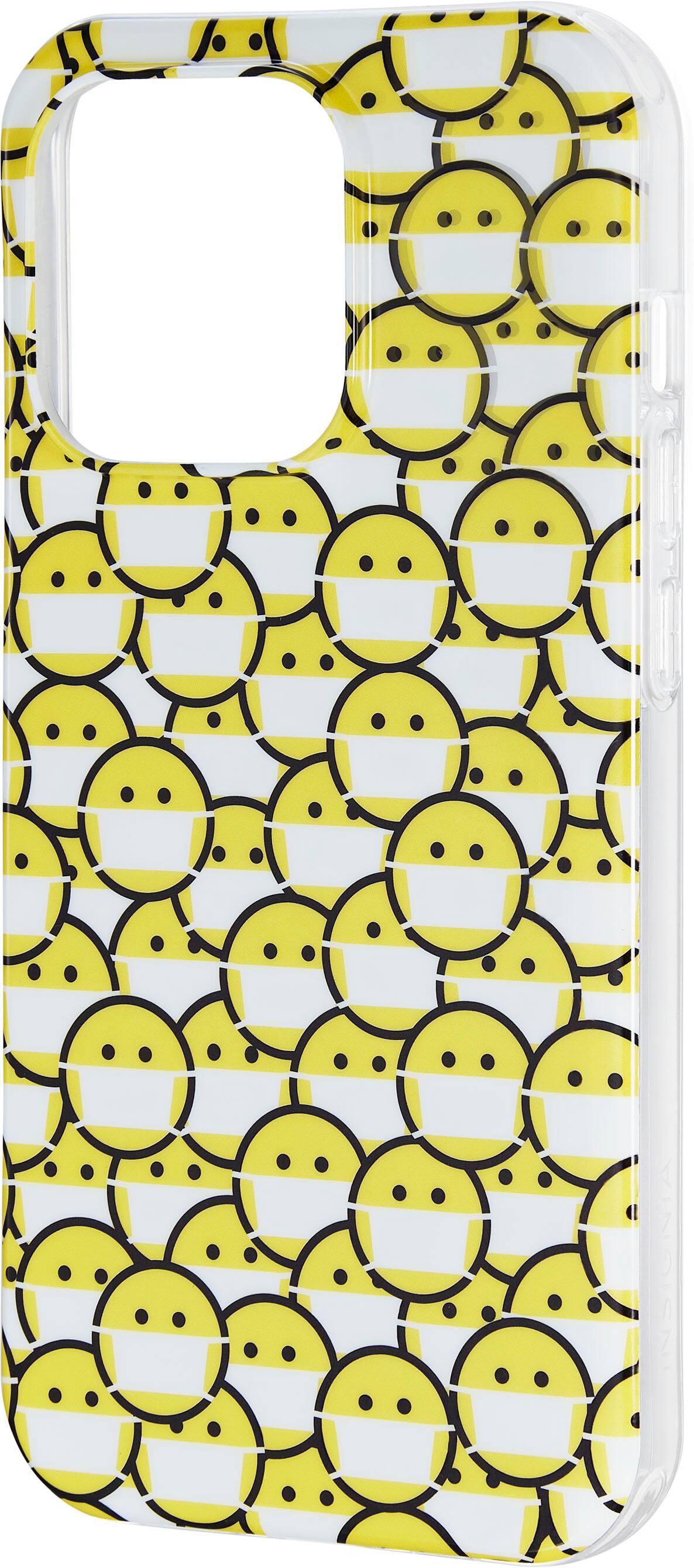 Left. Insignia™ - Hard-Shell Case for iPhone 14 Pro - Smiley Mask.