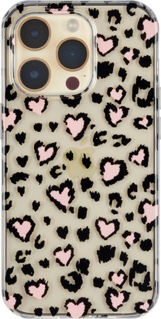 Front Zoom. Insignia™ - Hard-Shell Case for iPhone 14 Pro - Leopard Hearts.
