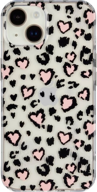 Front Zoom. Insignia™ - Hard-Shell Case for iPhone 14 and iPhone 13 - Leopard Hearts.