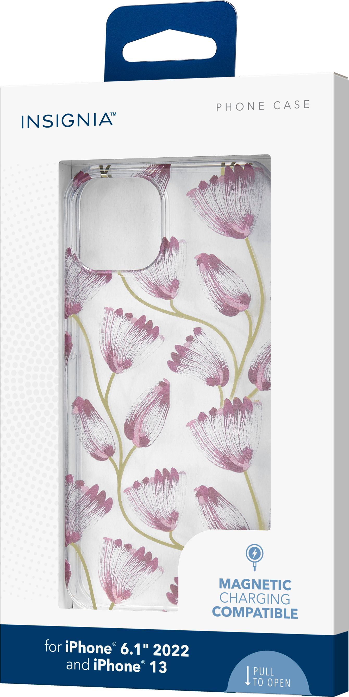 Insignia - Hard-Shell Case for iPhone 14 and iPhone 13 - Purple Flower