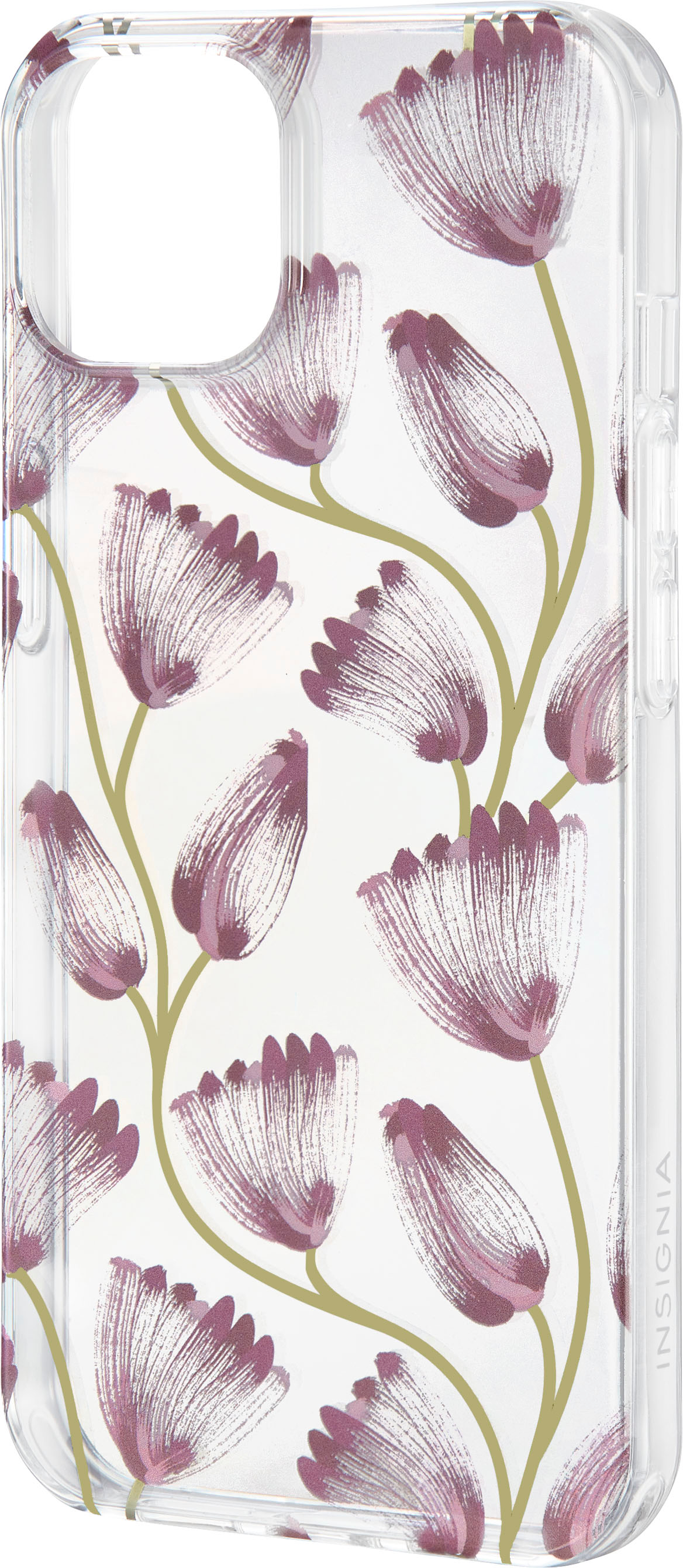 Left View: Insignia™ - Hard-Shell Case for iPhone 14 and iPhone 13 - Floral Vine