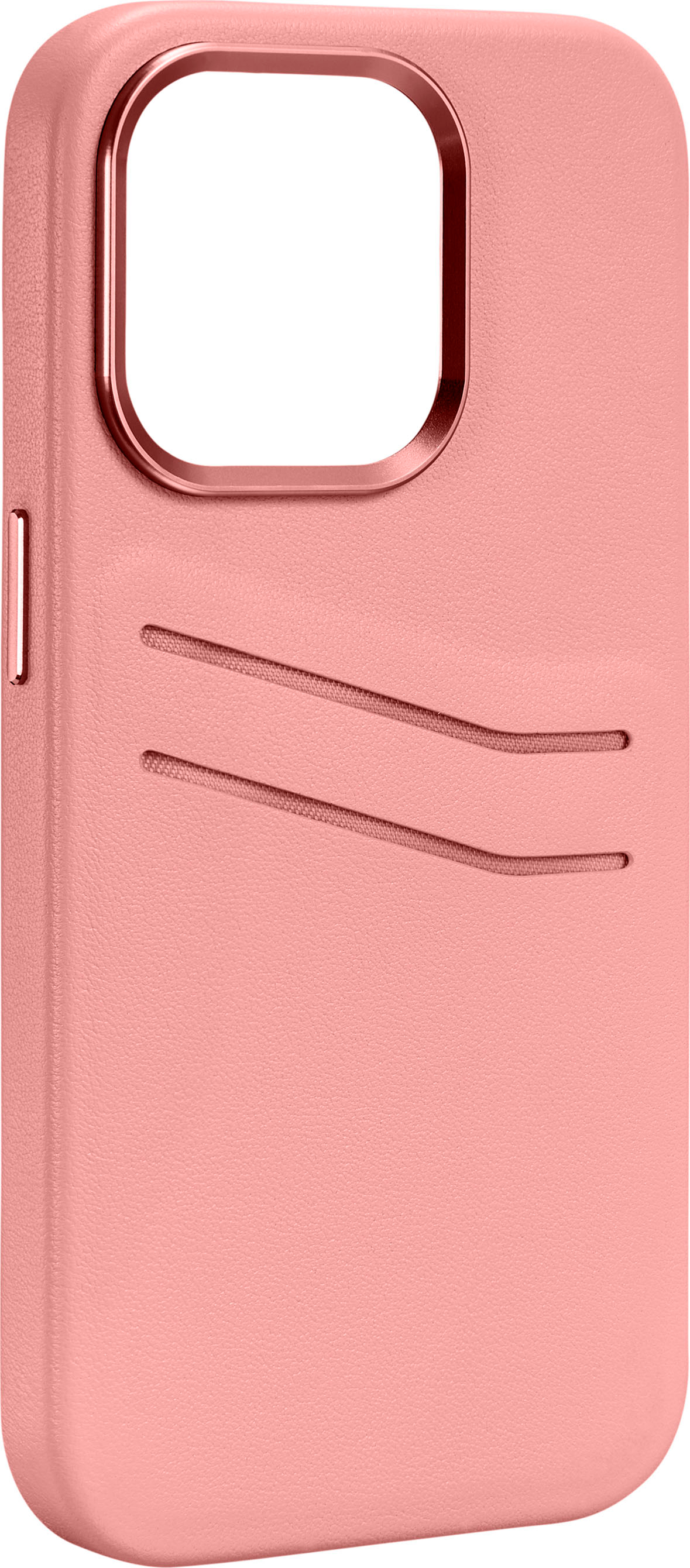 Angle View: Insignia™ - Leather Wallet Case for iPhone 14 Pro - Pink