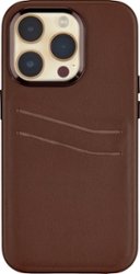 Insignia™ - Leather Wallet Case for iPhone 14 Pro Max - Bourbon - Front_Zoom