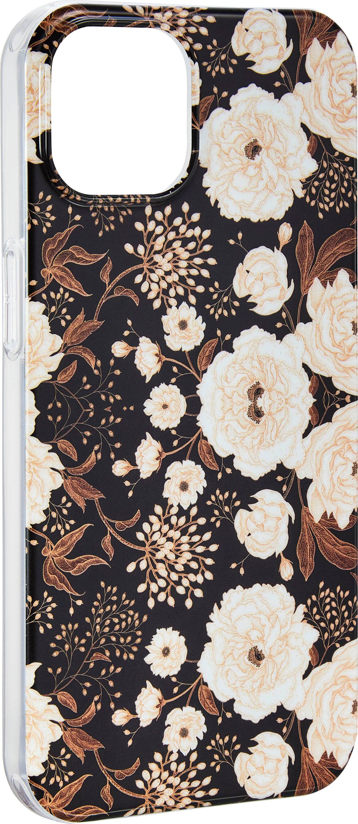 Angle. Insignia™ - Hard-Shell Case for iPhone 14 and iPhone 13 - Vintage Floral.