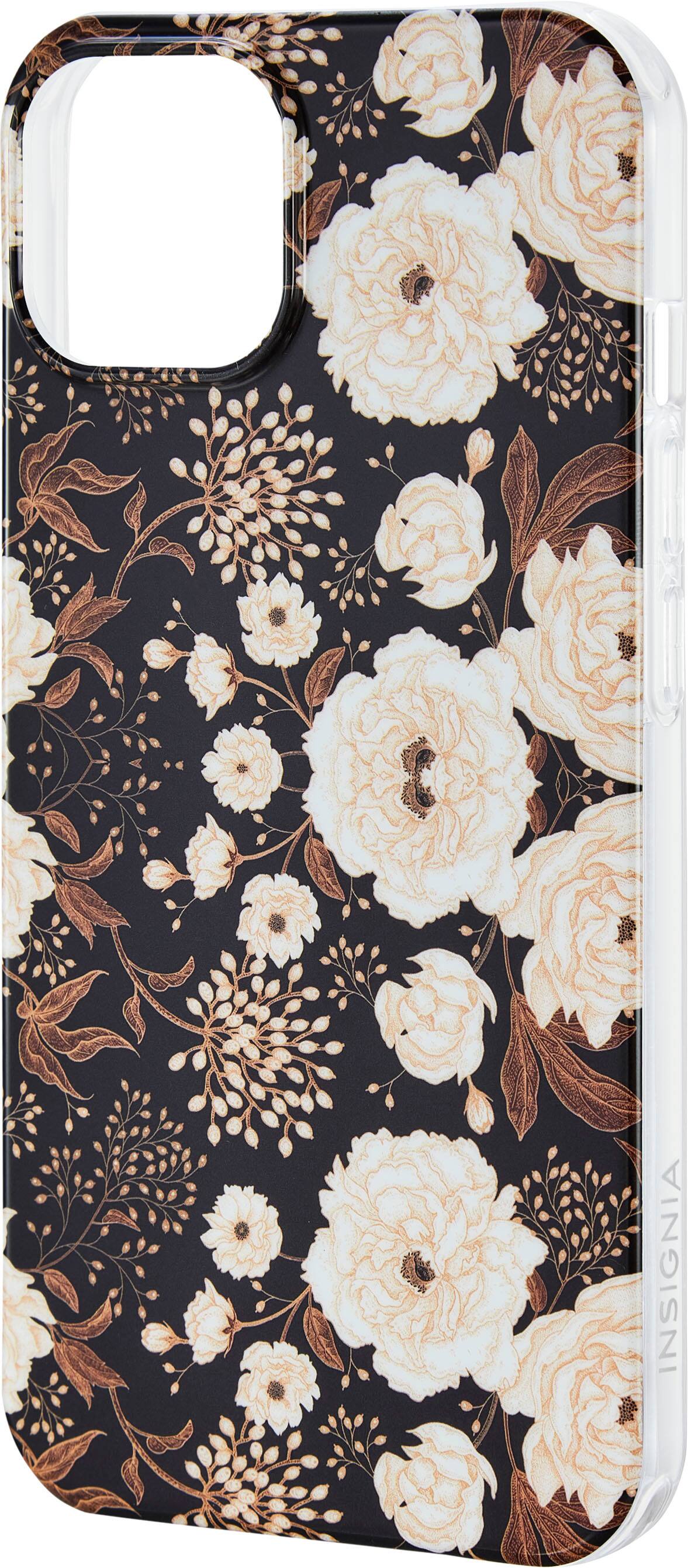 Left. Insignia™ - Hard-Shell Case for iPhone 14 and iPhone 13 - Vintage Floral.