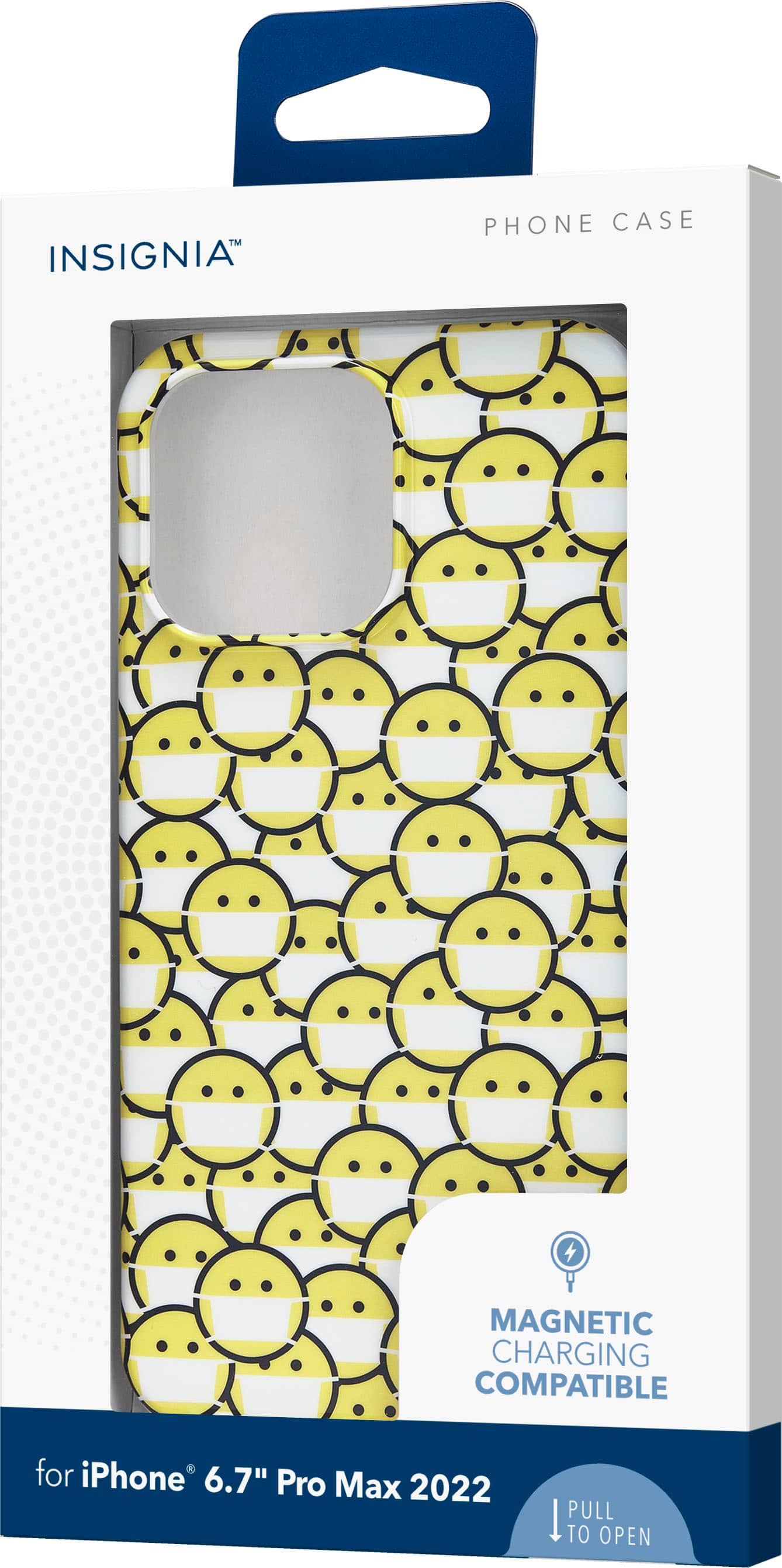 Alt View 12. Insignia™ - Hard-Shell Case for iPhone 14 Pro Max - Smiley Mask.