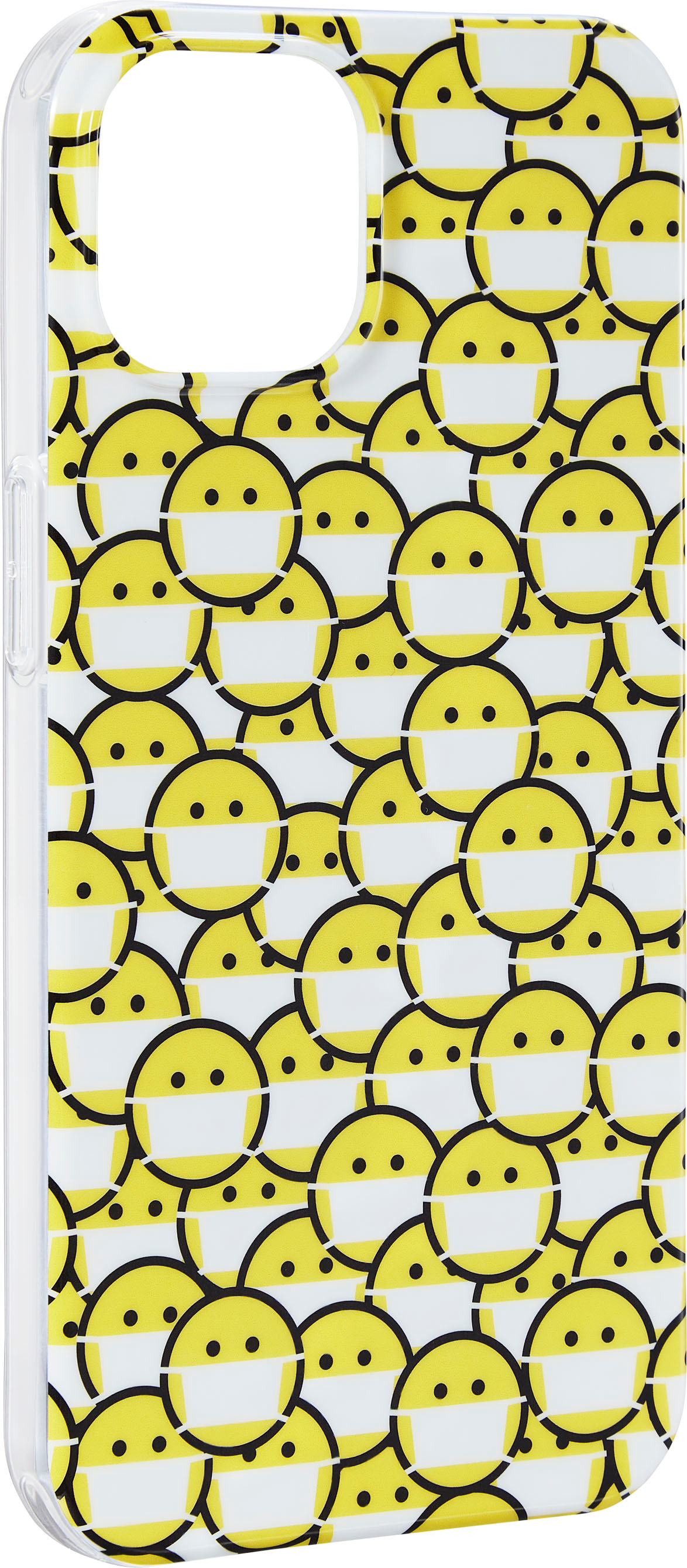 Angle View: Insignia™ - Hard-Shell Case for iPhone 14 and iPhone 13 - Smiley Mask