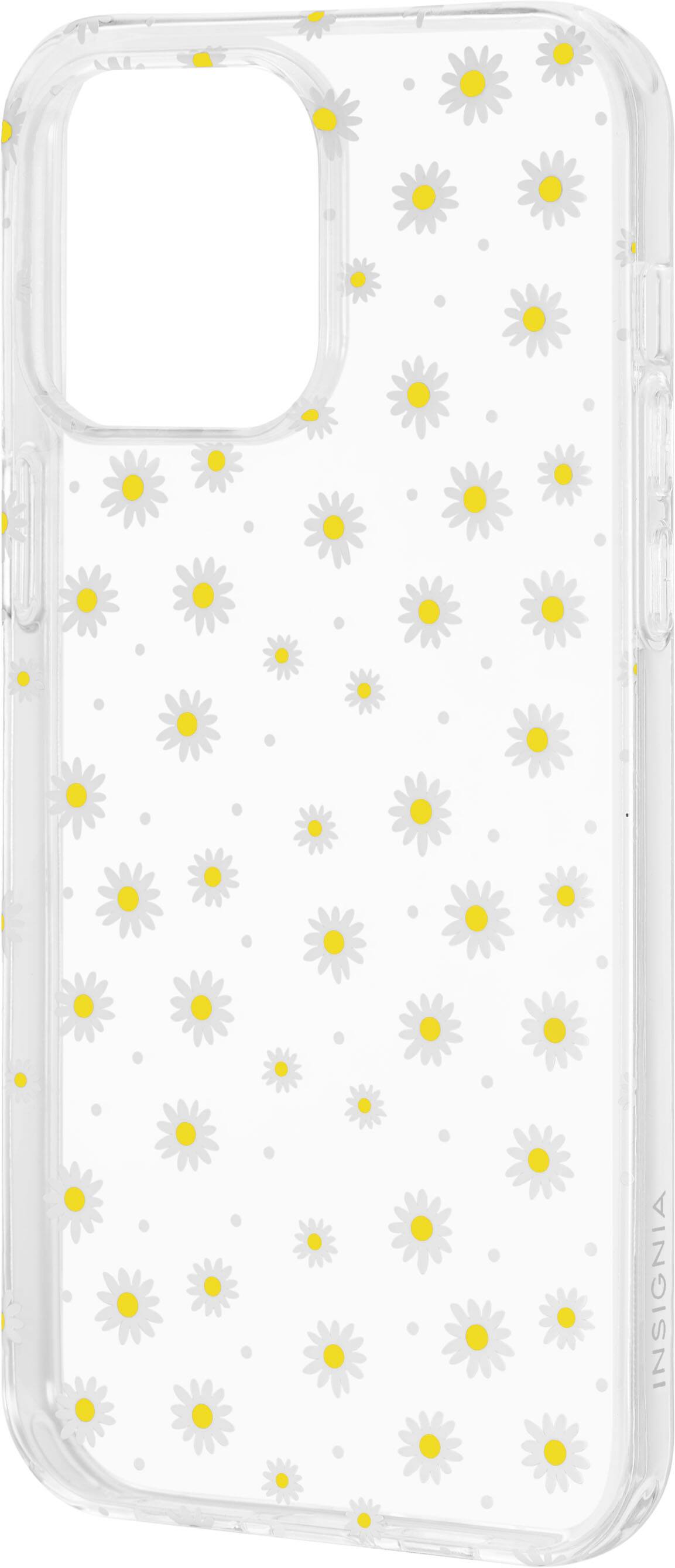 Left View: Insignia™ - Hard-Shell Case for iPhone 14 Pro Max - Daisy