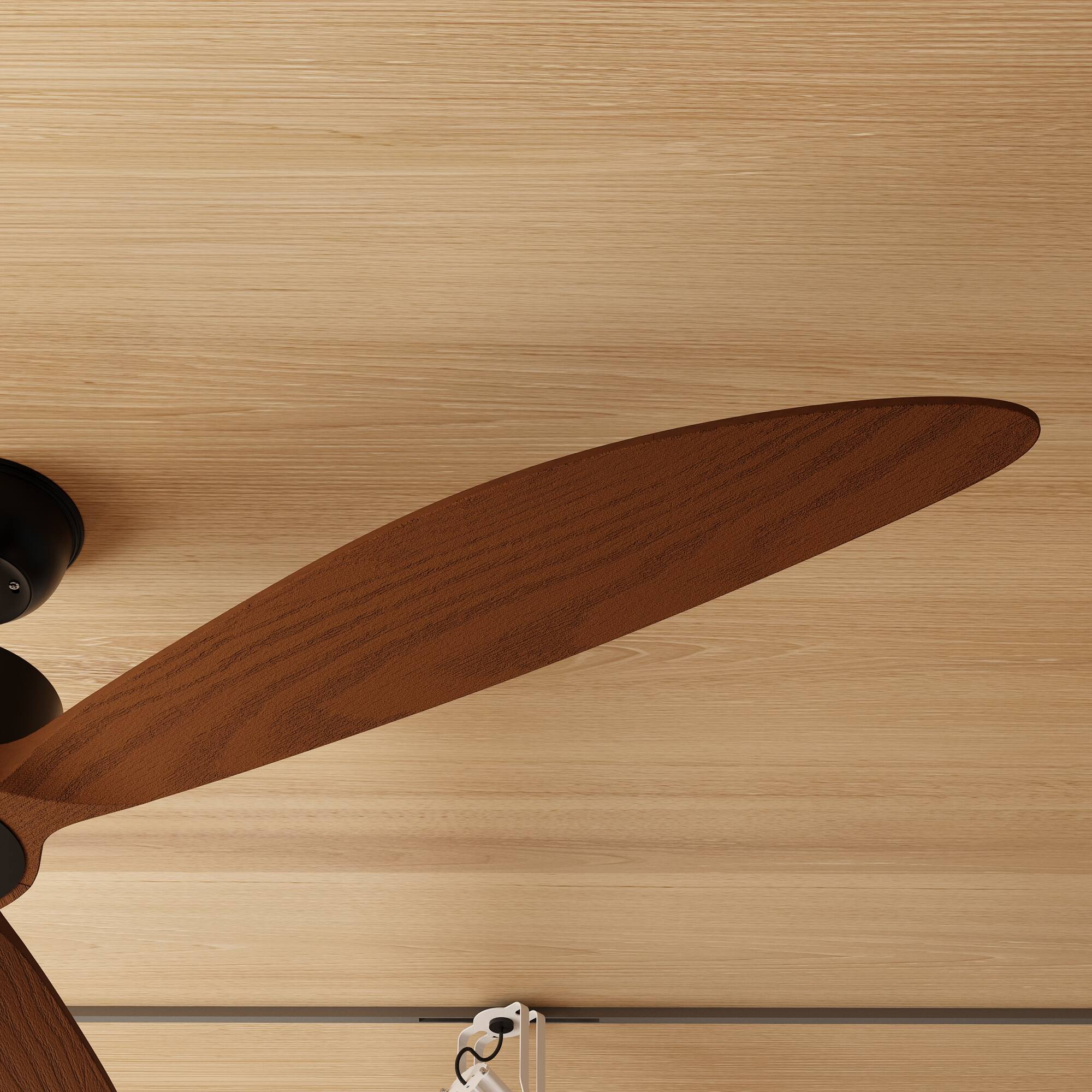 Alt View 10. Famapy - Famapy Reversible Ceiling Fan: Solid Wood Blades & Year - Round Comfort - Brown.