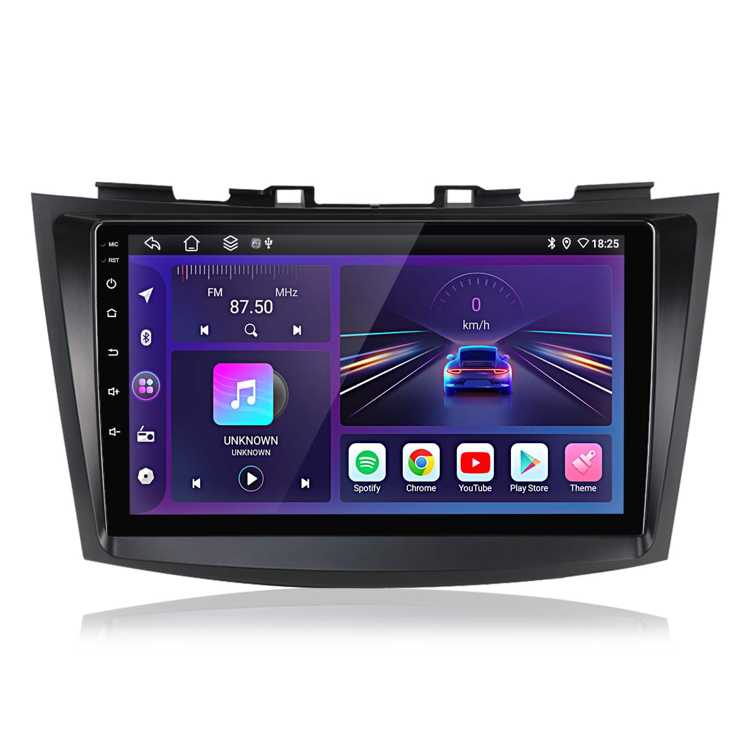 Junsun - 9" Android 15 Carplay 8 Core 4+64GB For Suzuki Swift 4 2011-2017 Car Stereo Radio GPS Navi RDS DSP SWC Bluetooth FM - Black