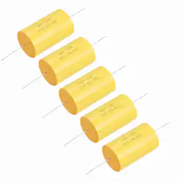Unique Bargains - 5pcs 47uf Frequency Divider Capacitor, 250V Axial Audio Speaker Crossover MKP Film Capacitor - Yellow