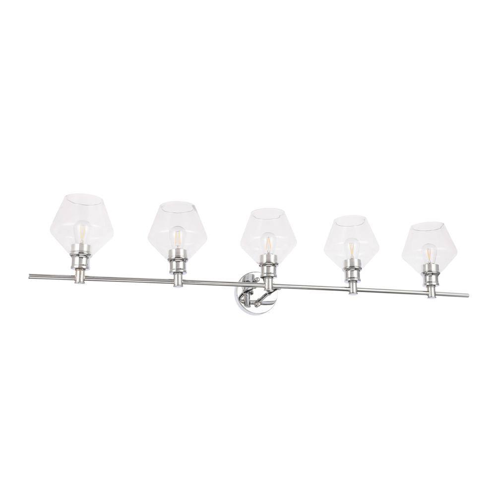 Alt View 7. Living District - Gene 5 light Chrome and Clear glass Wall sconce - Chrome And Clear Glass.