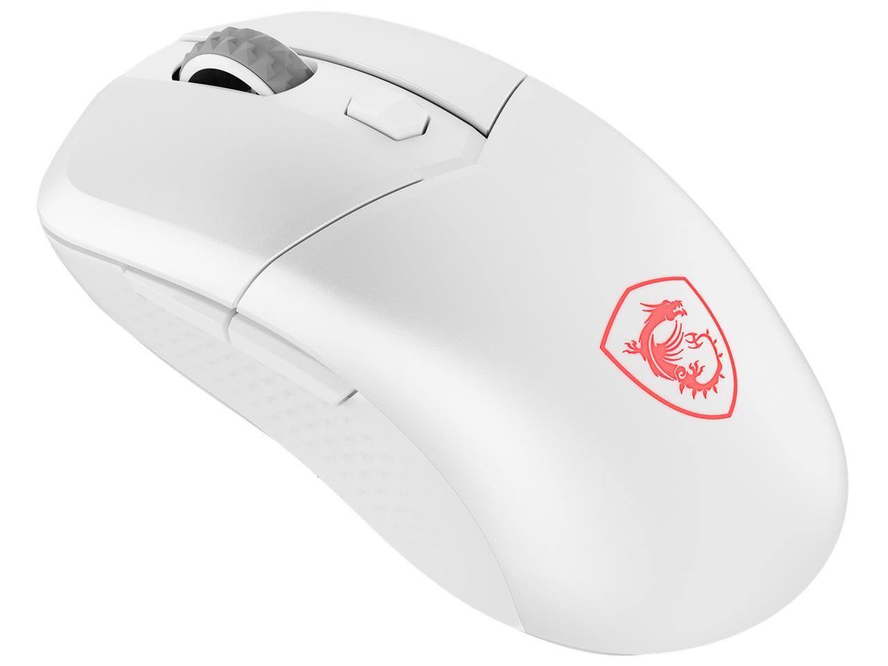 Alt View 2. MSI - MSI VERSA 300 Wireless Optical Gaming Mouse - Bluetooth, 2.4GHz, 8K DPI (Adjustable) - White - White.