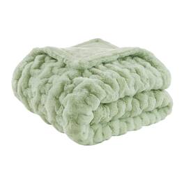 Glintex - 1 PC 50x60" Ruched Fur Throw Sage - Green