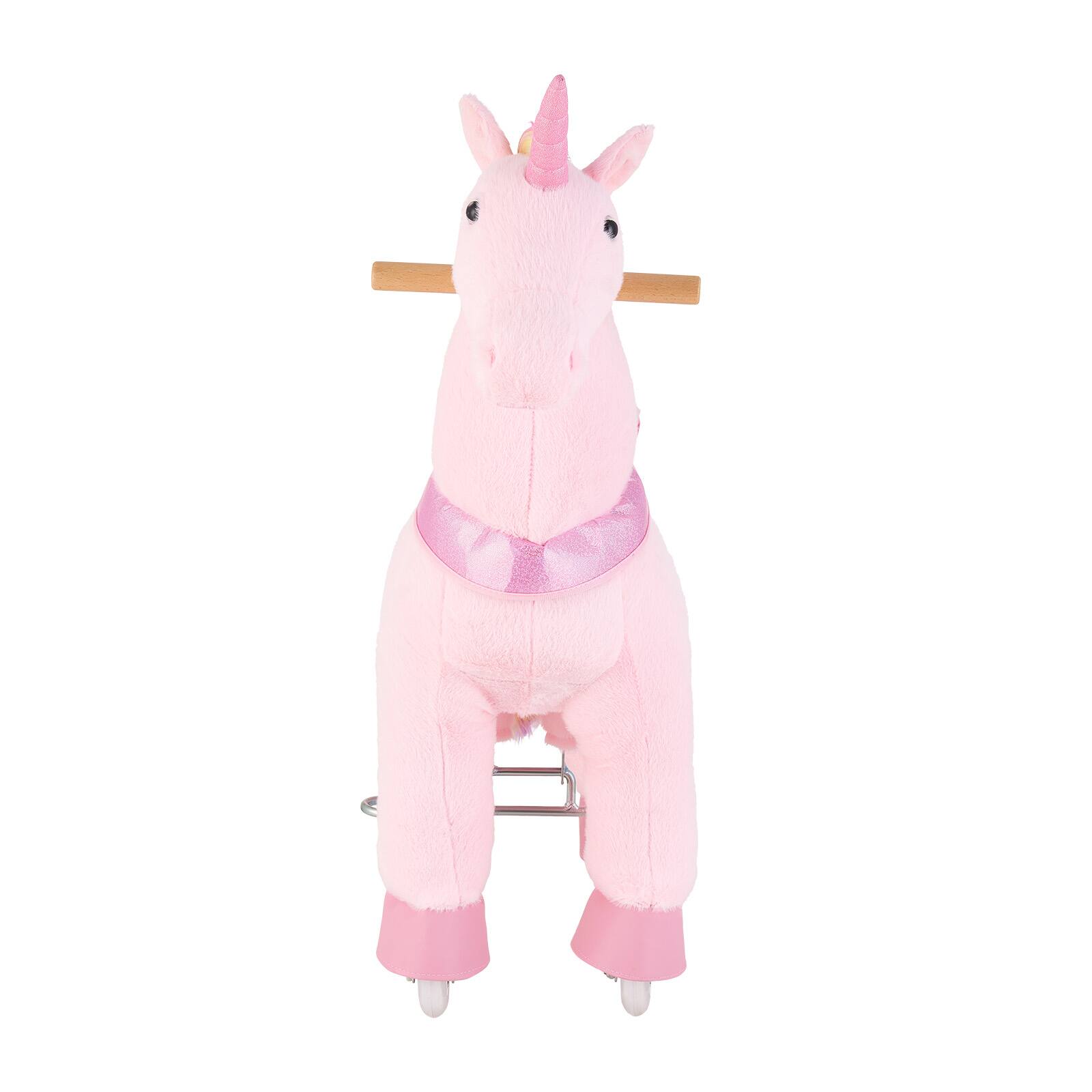 Alt View 5. VEVOR - Ride On Horse, Riding Pink Unicorn Toys for Kids, No Battery Required, Smooth Wheels with Anti-Roll Stop Ring - Pink.