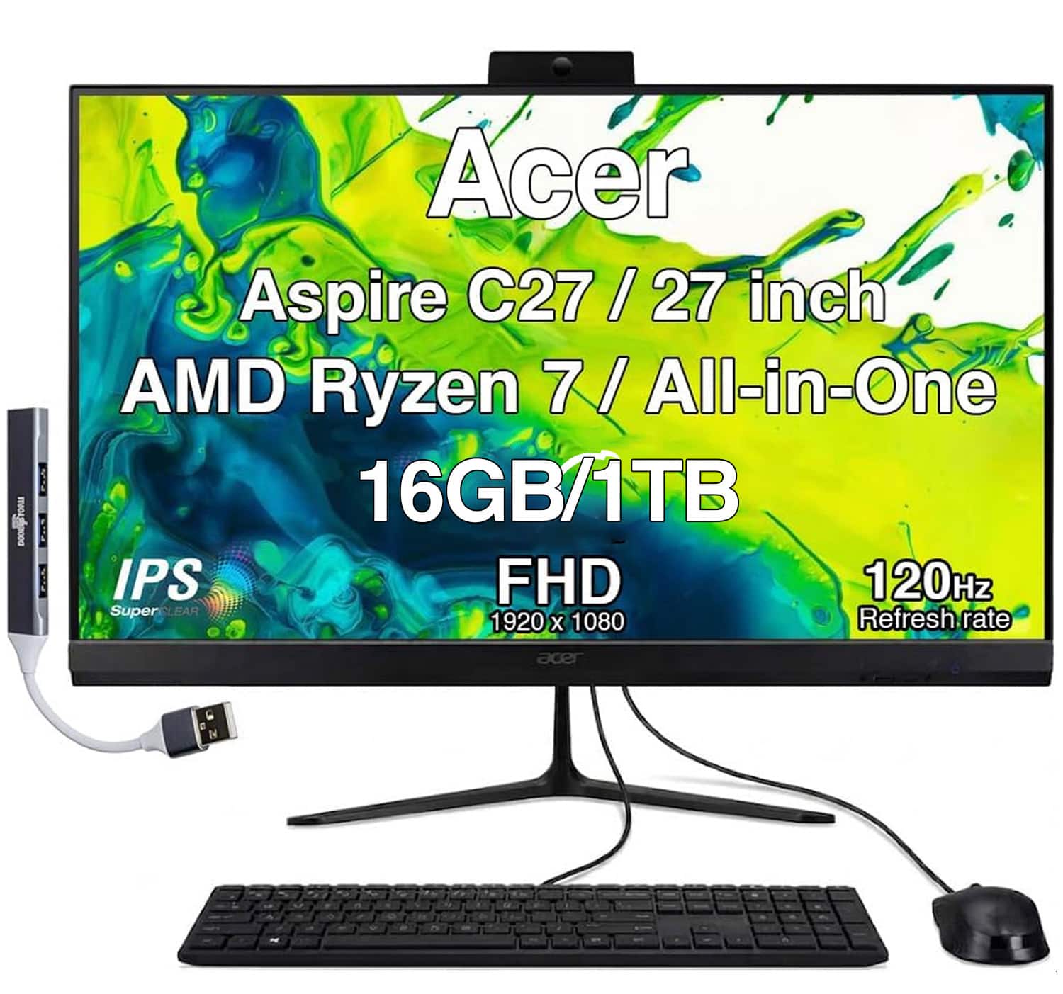 Acer Aspire All in One 27 FHD (AMD Ryzen 7 5825U, 16GB DDR4, 1TB