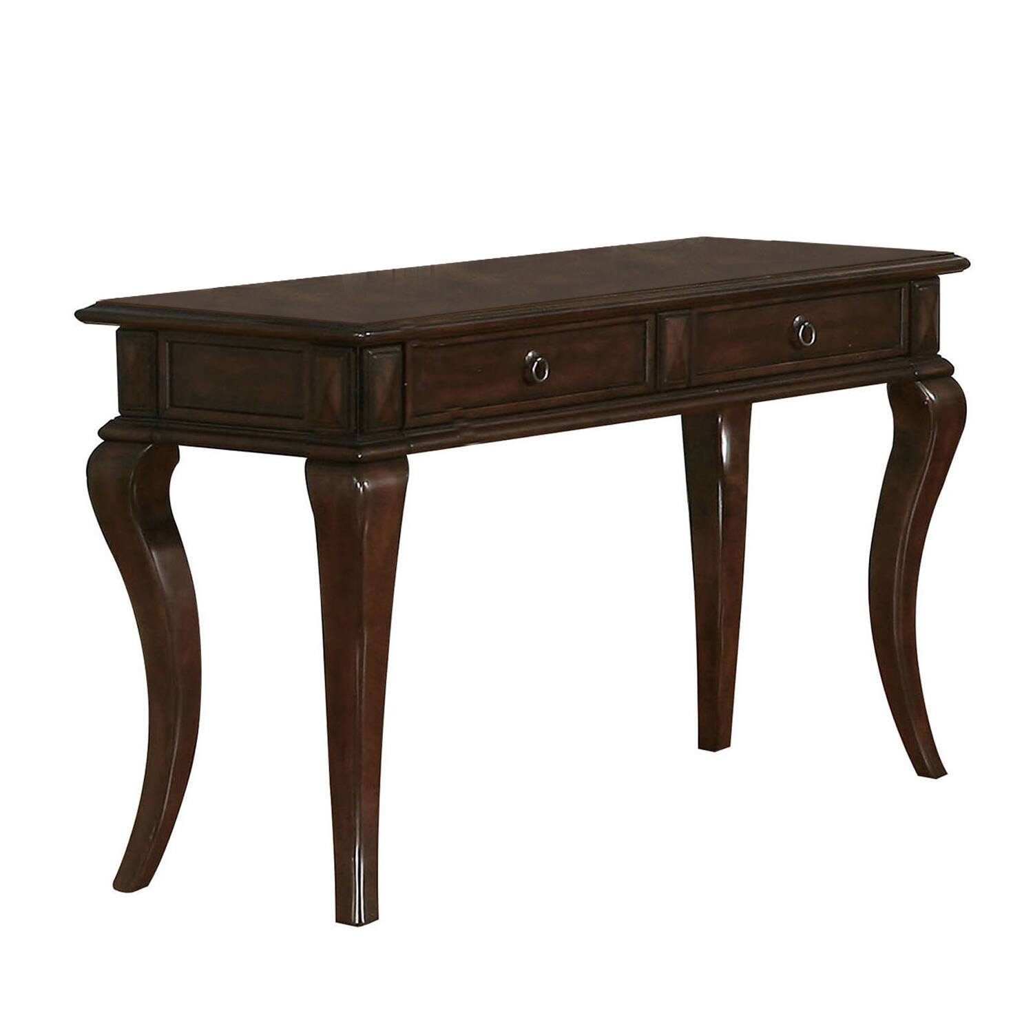 Front. Manhattan Lane - Transitional Style Wood and Metal Sofa Table with Drawers - Brown.