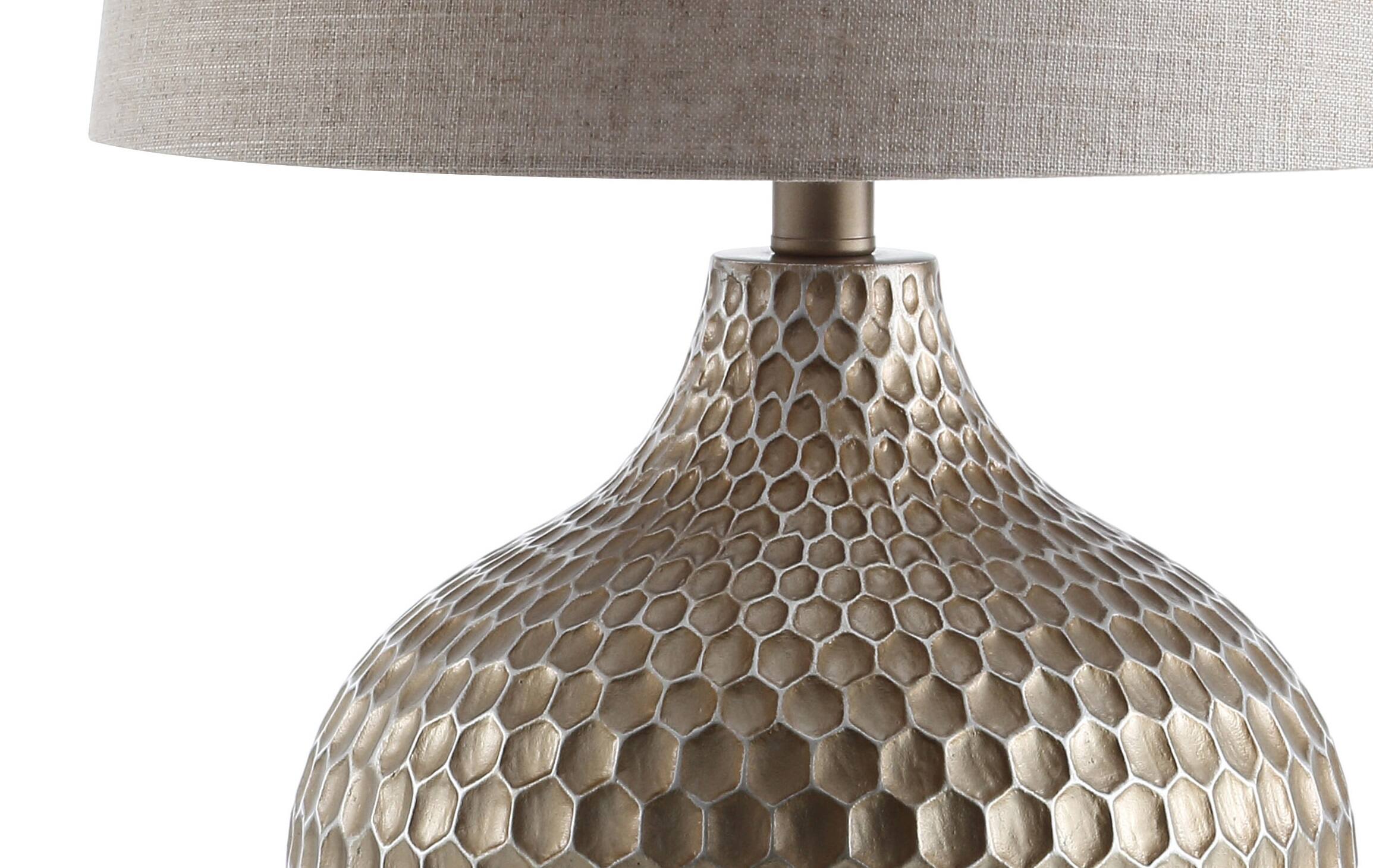 Alt View 4. Jonathan Y - Bates 22" Honeycomb LED Table Lamp, Antique Brown - Antique Brown.