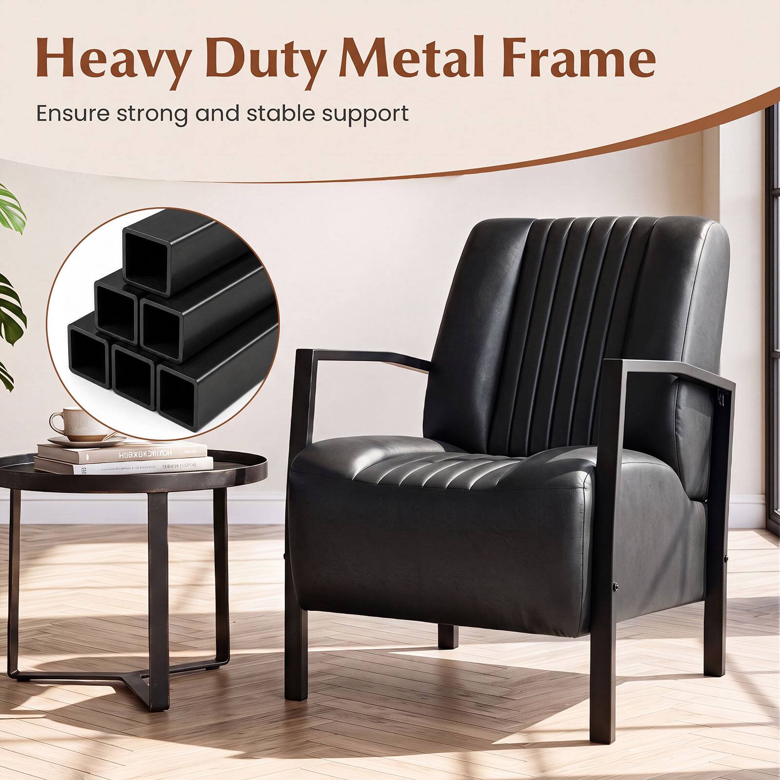 Heavy Duty Metal Frame  
Ensure strong and stable support