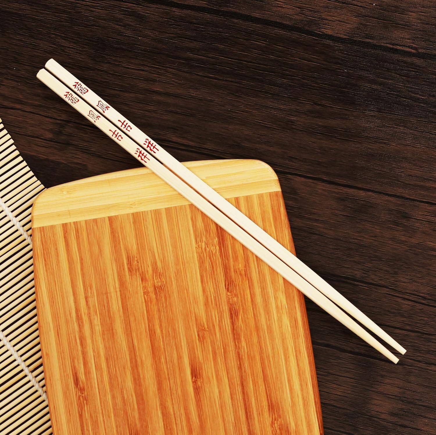 Alt View 5. Escali - Joyce Chen Reusable Bamboo Chopsticks Set, 10 Pair - Natural.