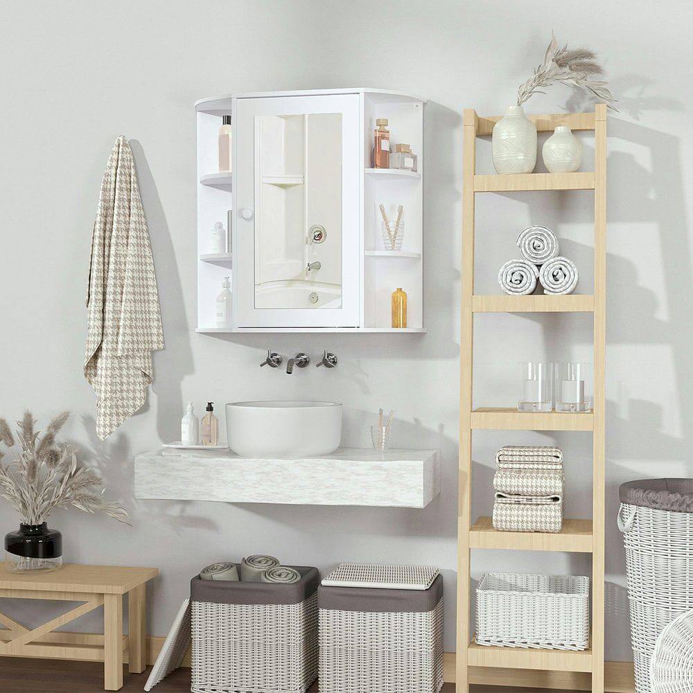 Alt View 2. Kadyn - Bathroom Medicine Cabinet with Mirror, Bathroom Mirror Cabinet, Wall Mount Mirror Medicine Cabinet, White - White.