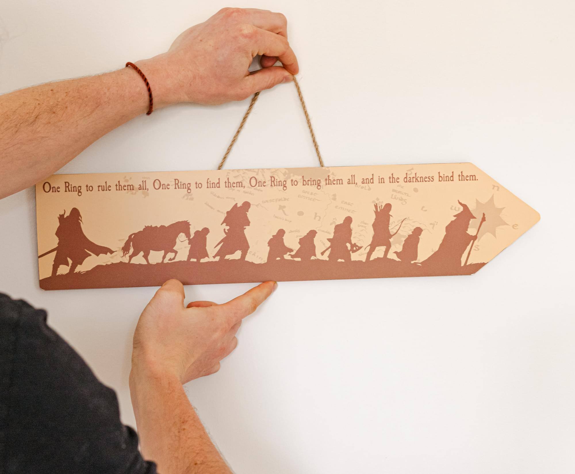 One Ring to rule them all,  
One Ring to find them,  
One Ring to bring them all,  
and in the darkness bind them.