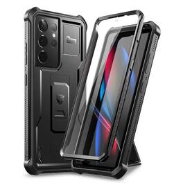 Dexnor - Case for Samsung Galaxy S21 Ultra with Screen Protector&Kickstand,Heavy Duty Military Grade Protection Shockproof Bumper - Black