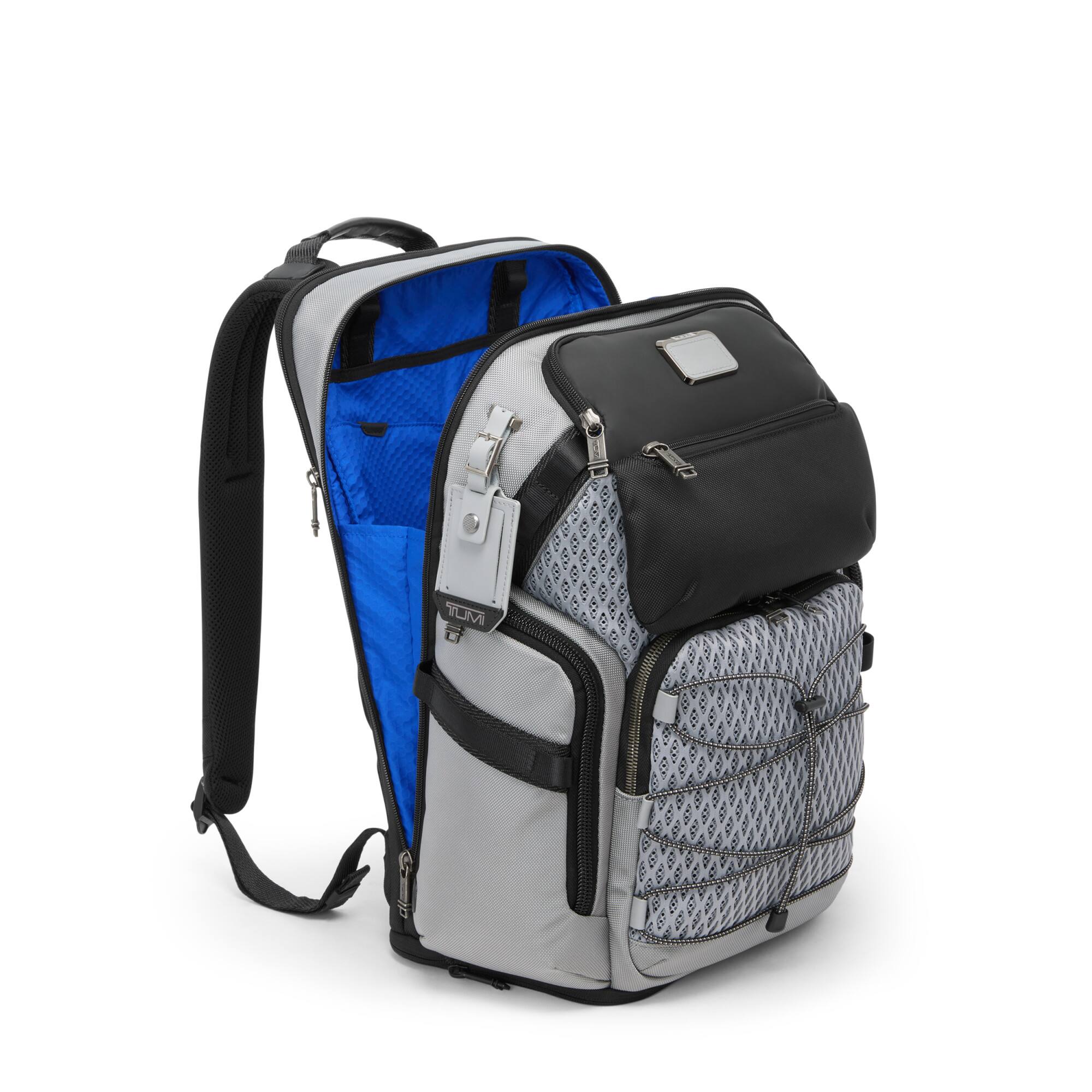 Angle. TUMI - Alpha Bravo Nomadic Backpack - Pearl Gray Mesh.