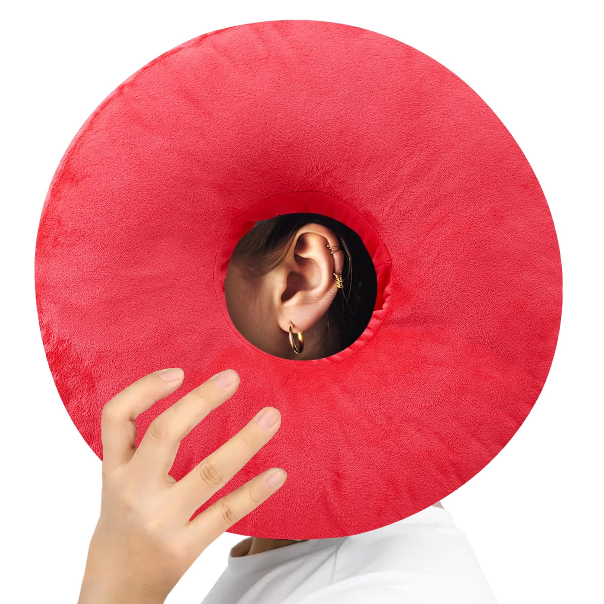 Front. Cheer Collection - Round Donut Pillow - Super Soft Microplush Doughnut Pillow and Comfy Seat Cushion for Kids and Adults - Hot Pink.