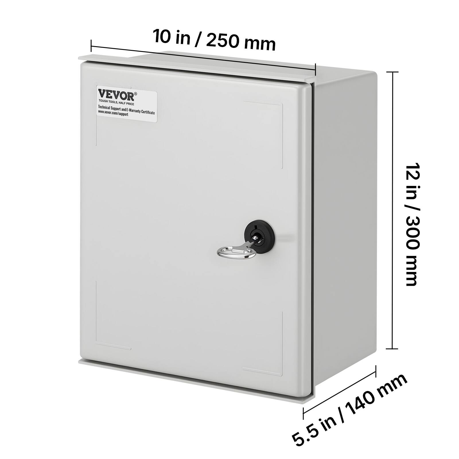 10 in / 250 mm VEVOR - TALLA SA PE Tecwical Sappert MES .20 www.wvcom/sppert - Naraiy Deftificate apput 12 in / 300 mm 5.5 in / 140 mm