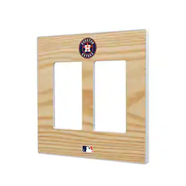 Keyscaper - Houston Astros Baseball Bat Design Double Rocker Light Switch Plate - Multicolor