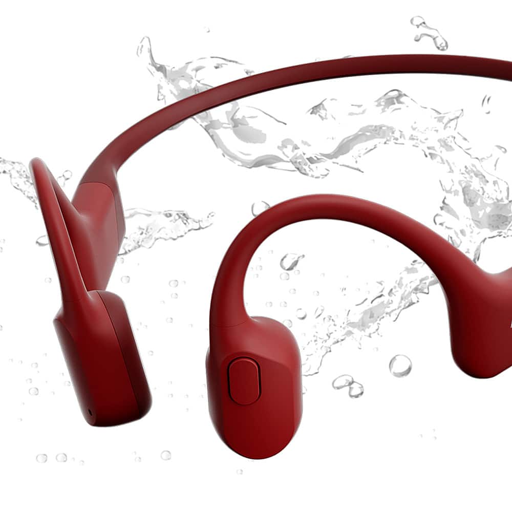 Angle. Shokz - OpenRun Bone Conduction Open-Ear Endurance Headphones - Red.