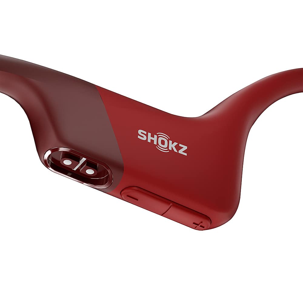 Alt View 11. Shokz - OpenRun Bone Conduction Open-Ear Endurance Headphones - Red.
