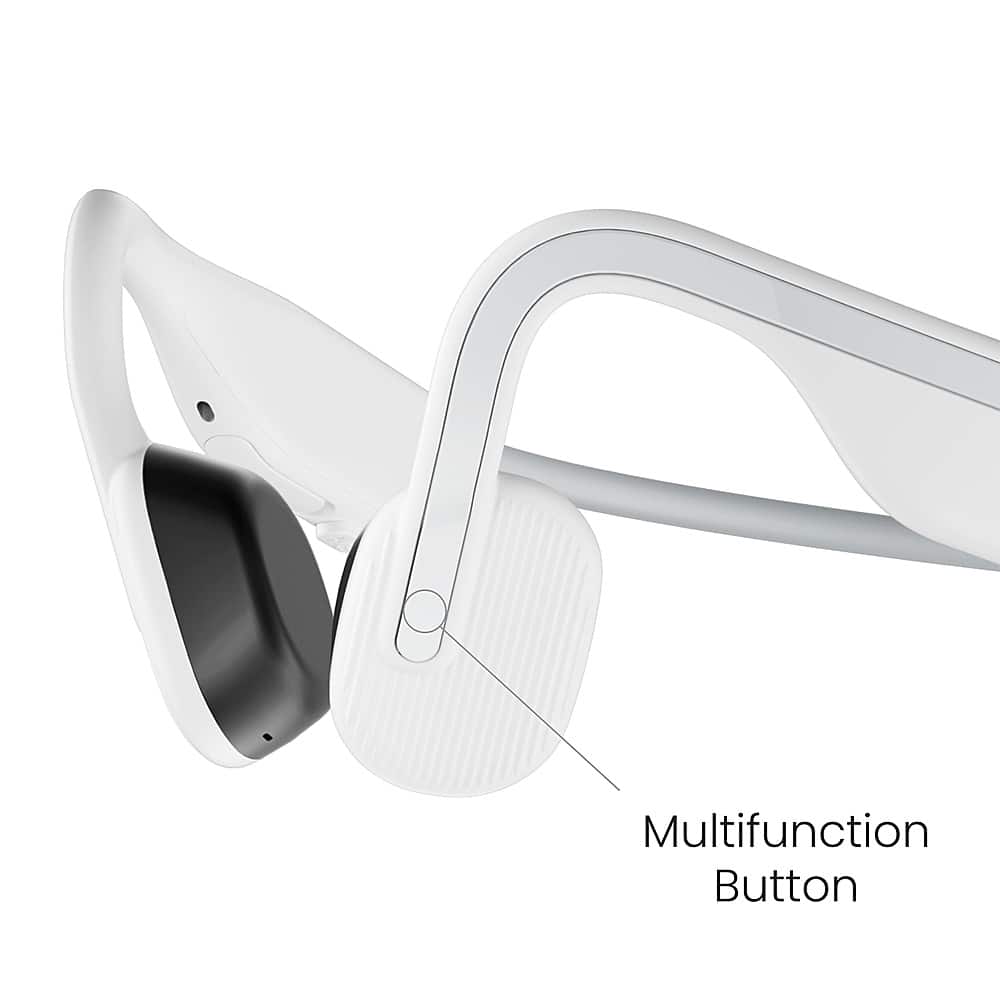Left. Shokz - OpenMove Bone Conduction Open Ear Lifestyle/Sport Headphones - White.