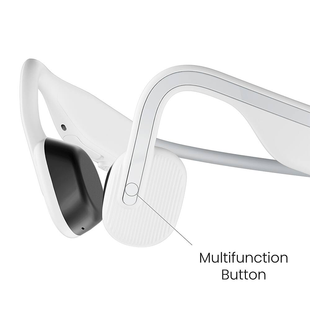 Left. Shokz - OpenMove Bone Conduction Open Ear Lifestyle/Sport Headphones - White.