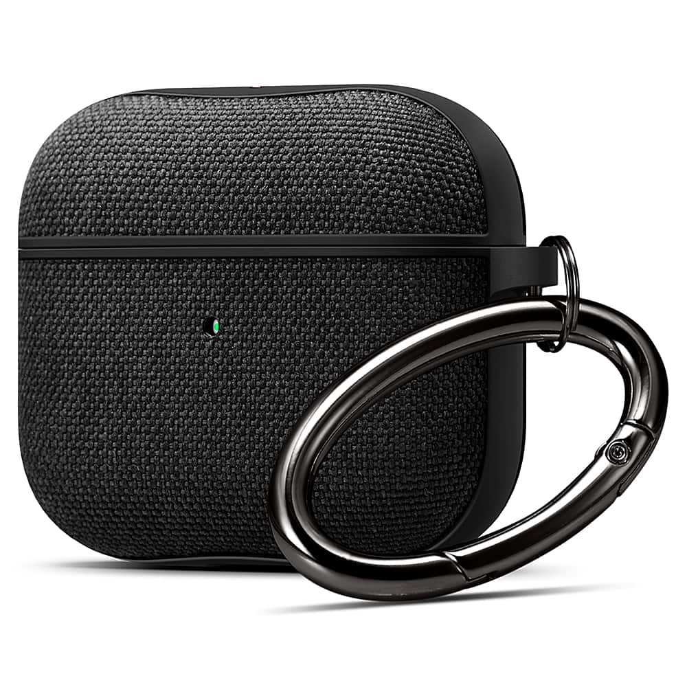 Front. Spigen - Urban Fit Case for Apple AirPods (3rd Generation) - Black.