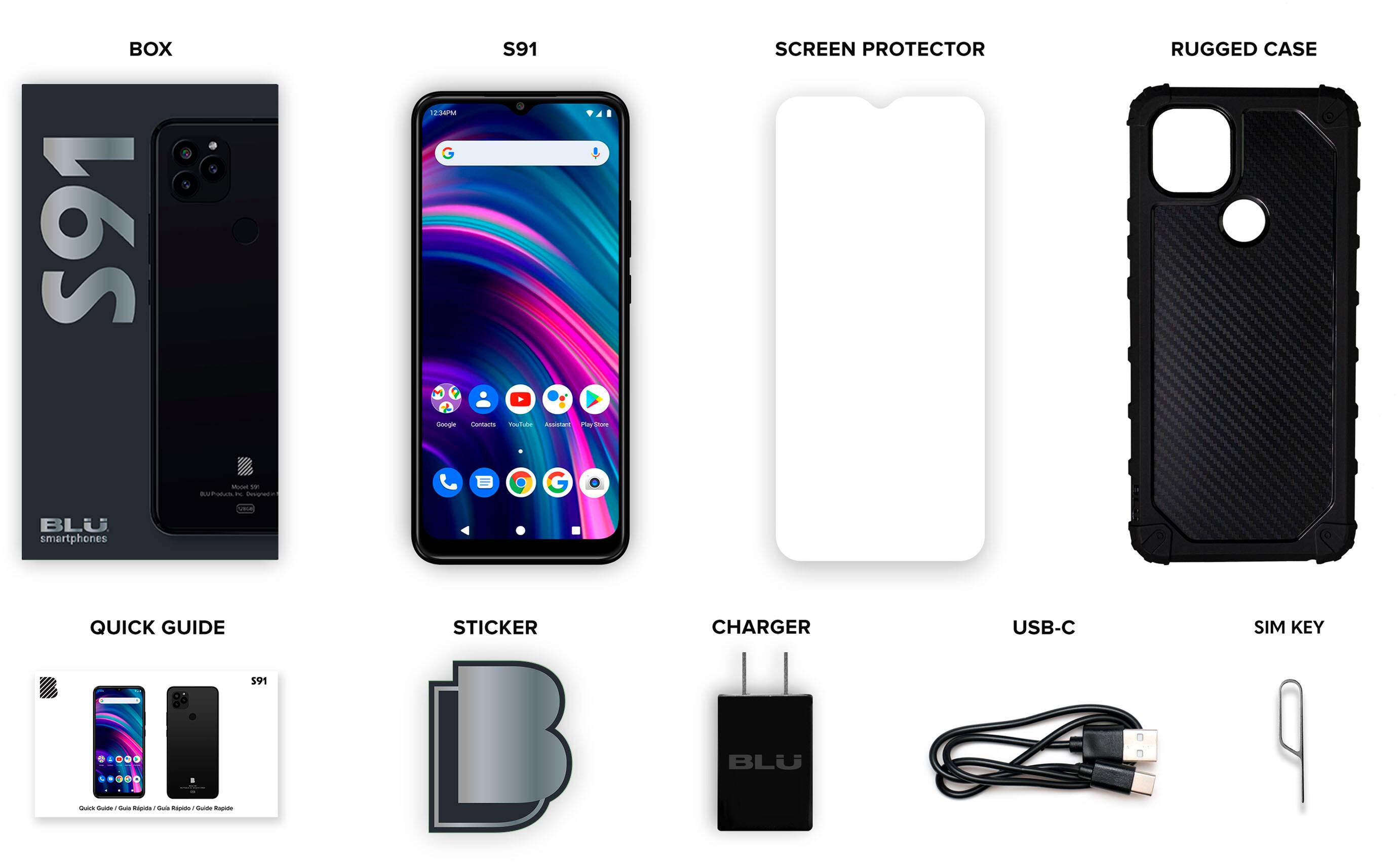 Alt View 11. BLU - S91 64GB (Unlocked) - Black.