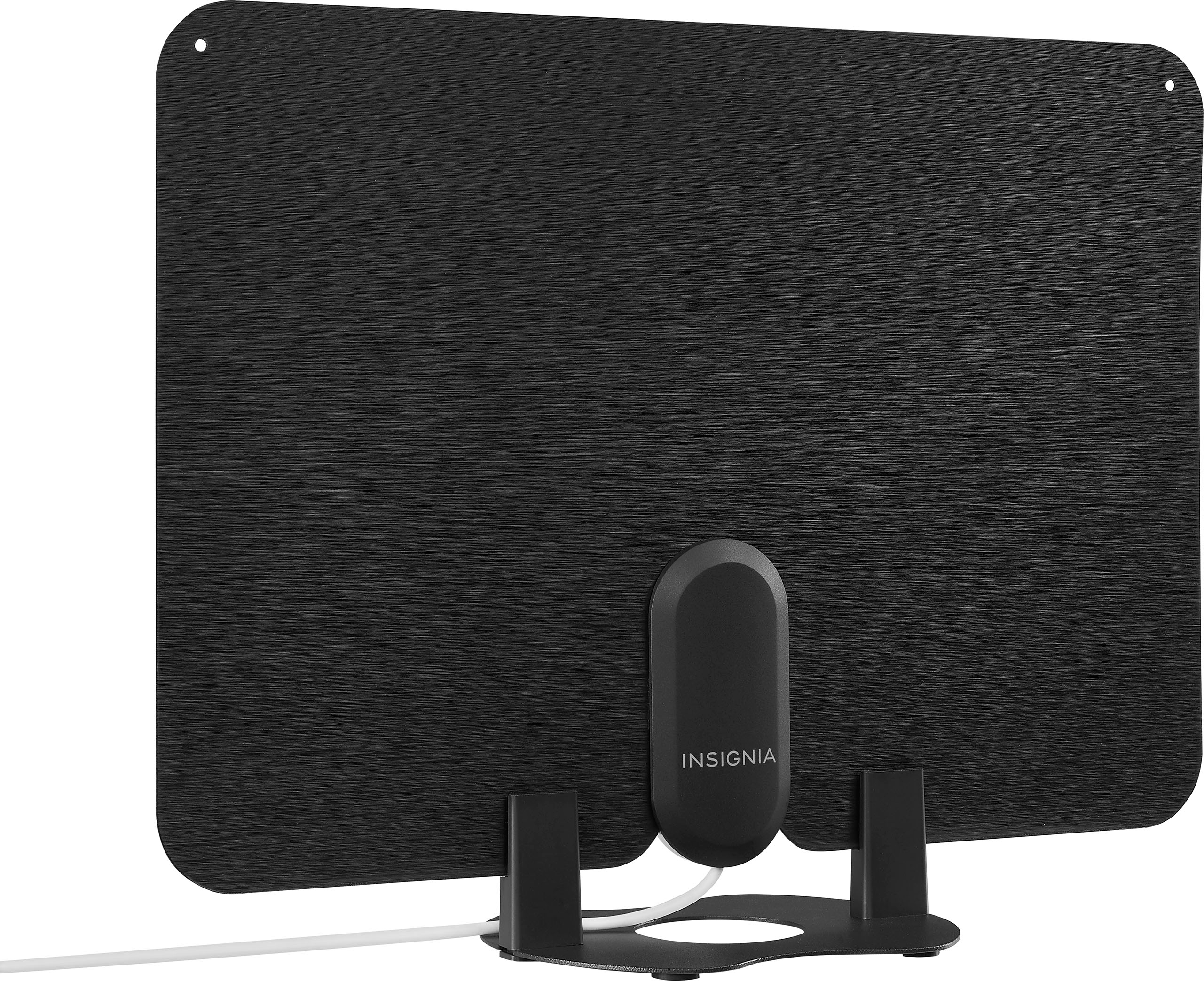 Angle View: Insignia™ - Amplified Ultra-Thin Indoor HDTV Antenna - 60 Mile Range - Black
