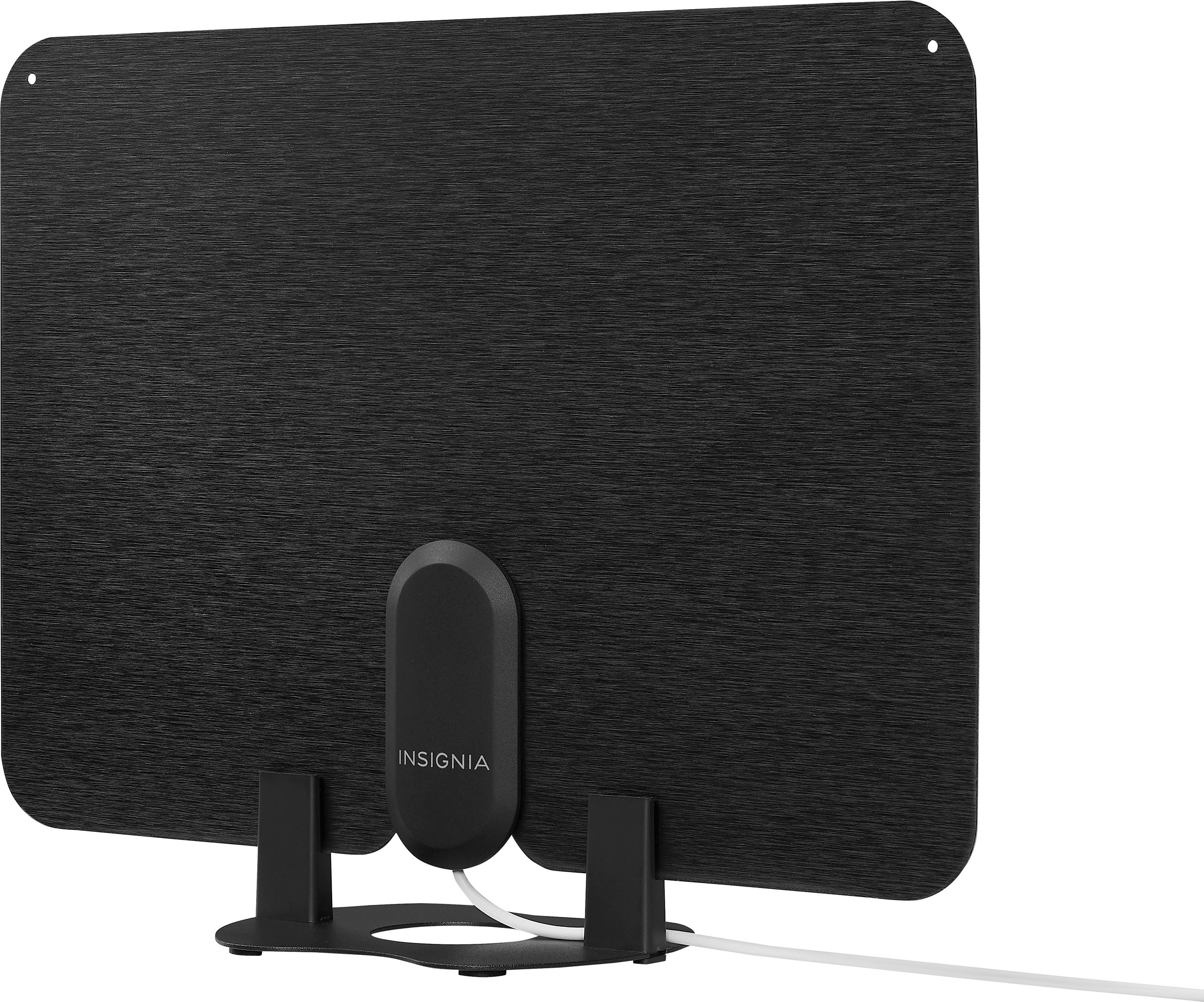 Left View: Insignia™ - Amplified Ultra-Thin Indoor HDTV Antenna - 60 Mile Range - Black