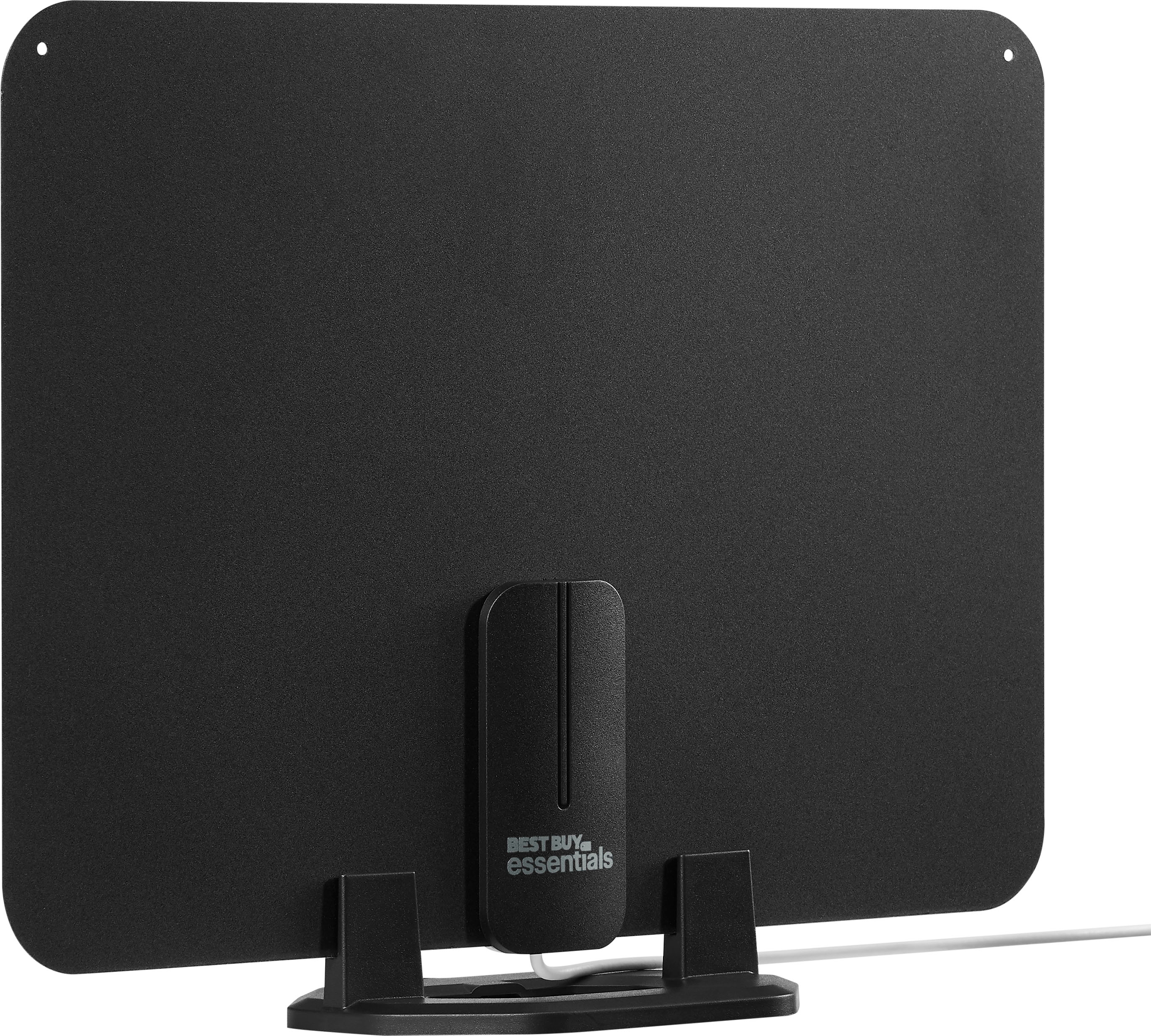 Angle View: Best Buy essentials™ - Amplified Ultra-Thin Indoor HDTV Antenna - 50 Mile Range - Black